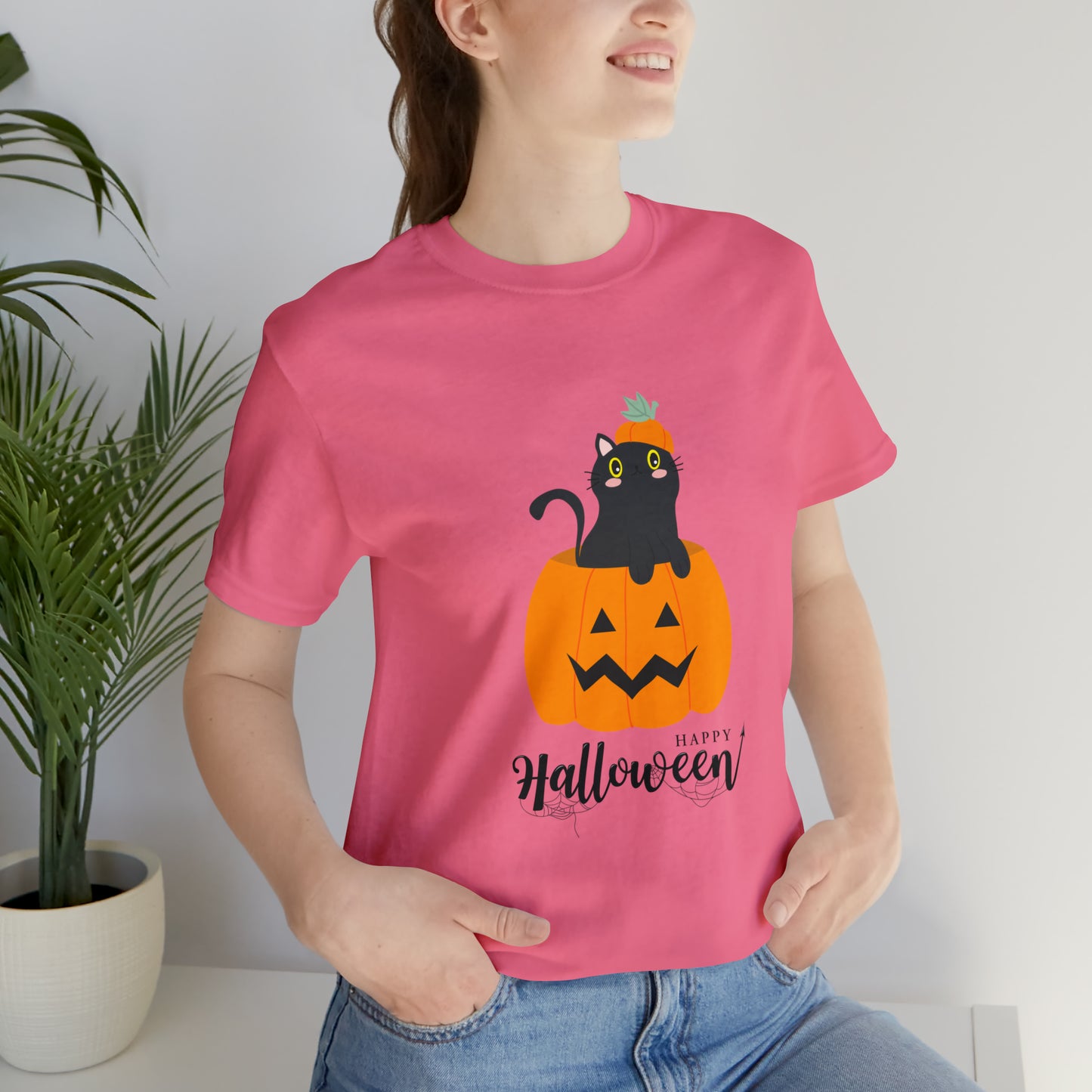 Black Cat in Pumpkin T-Shirt, Black Cat Shirt, Halloween Cat Shirt, Halloween Shirt, Pumpkin & Cat Shirt, Black Cat Spooky Season T-Shirt