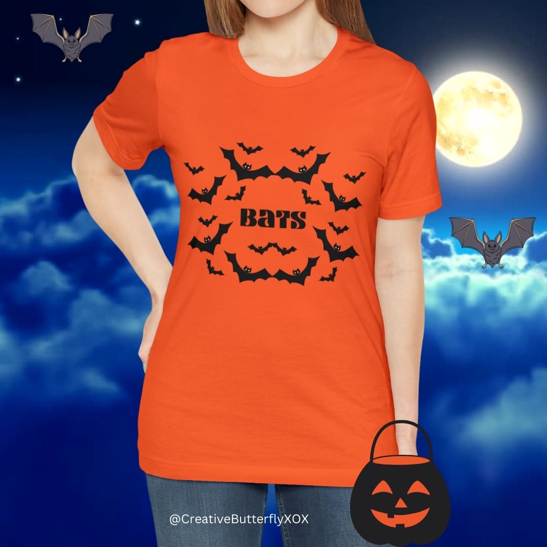 Bats T-Shirt, Black Bats Shirt, Bat Shirt, Spooky Season T-Shirt, Bats Halloween Shirt, Gothic Shirt, Goth Shirt, Creepy Flying Bats Shirt