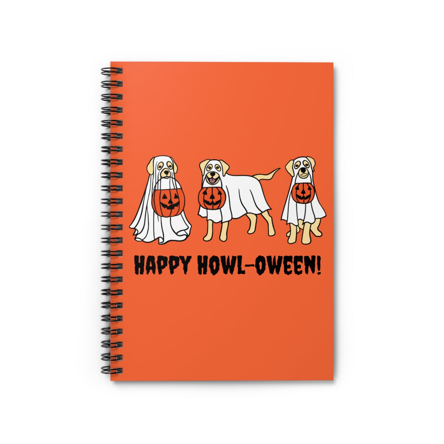 Ghost Dog Notebook with Pumpkins, Labrador Dressed as Ghost Notebook, Labrador Notebook, Ghost Notebook, Halloween Notebook, Ghost Journal