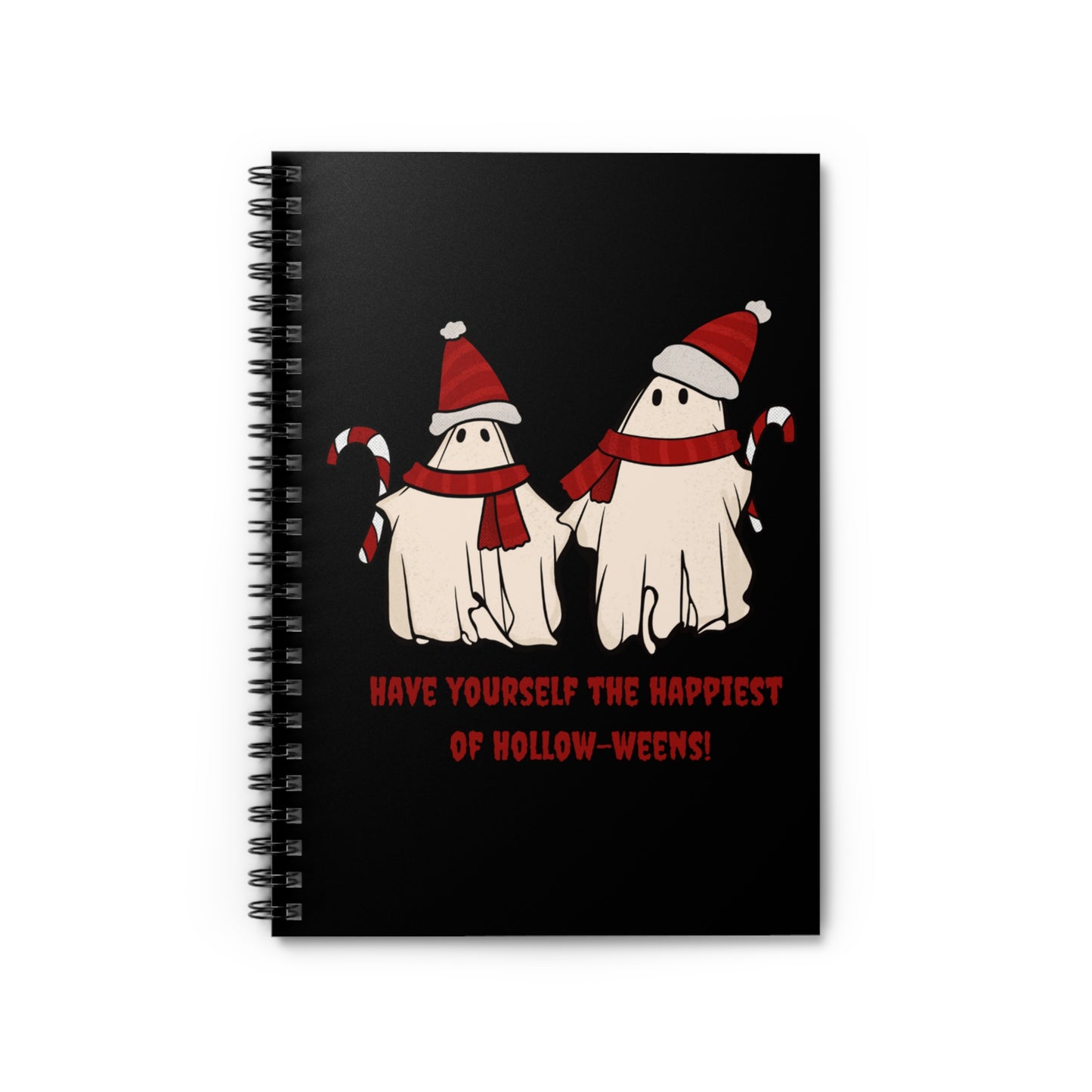 Funny Christmas Halloween Ghosts Notebook Journal, Ghost with Santa Hats Notebook, Halloween Notebook, Christmas Notebook Journal Stationery