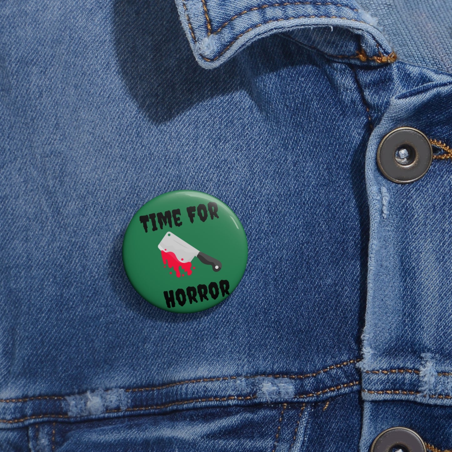 Time For Horror Pin, Horror Pinback Button Brooch, Funny Watching Horror Movies Pin, Goth Pin, Gothic Pin, Halloween Pin, Scary Movies Pin