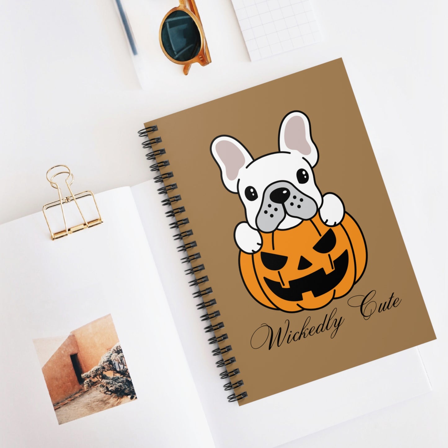 French Bulldog in Pumpkin Notebook, French Bulldog Notebook, Halloween Journal, Jack O' Lantern Notebook, French Bulldog Gift, Dog Notebook