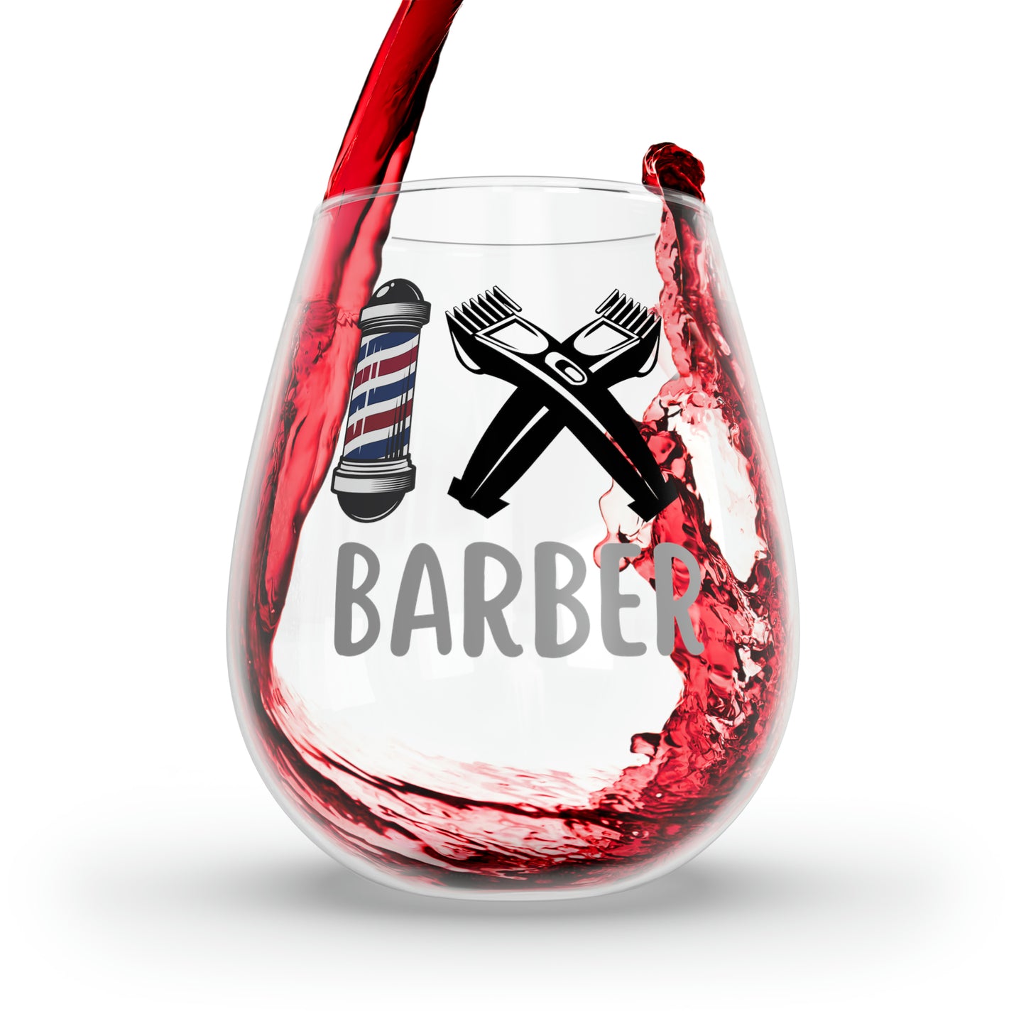 Barber Gifts, Barber Drinking Glass, Barber Wine Glass, Barbershop Thank You For Barber Stylist, Barber Stemless Wine Glass Birthday Gift