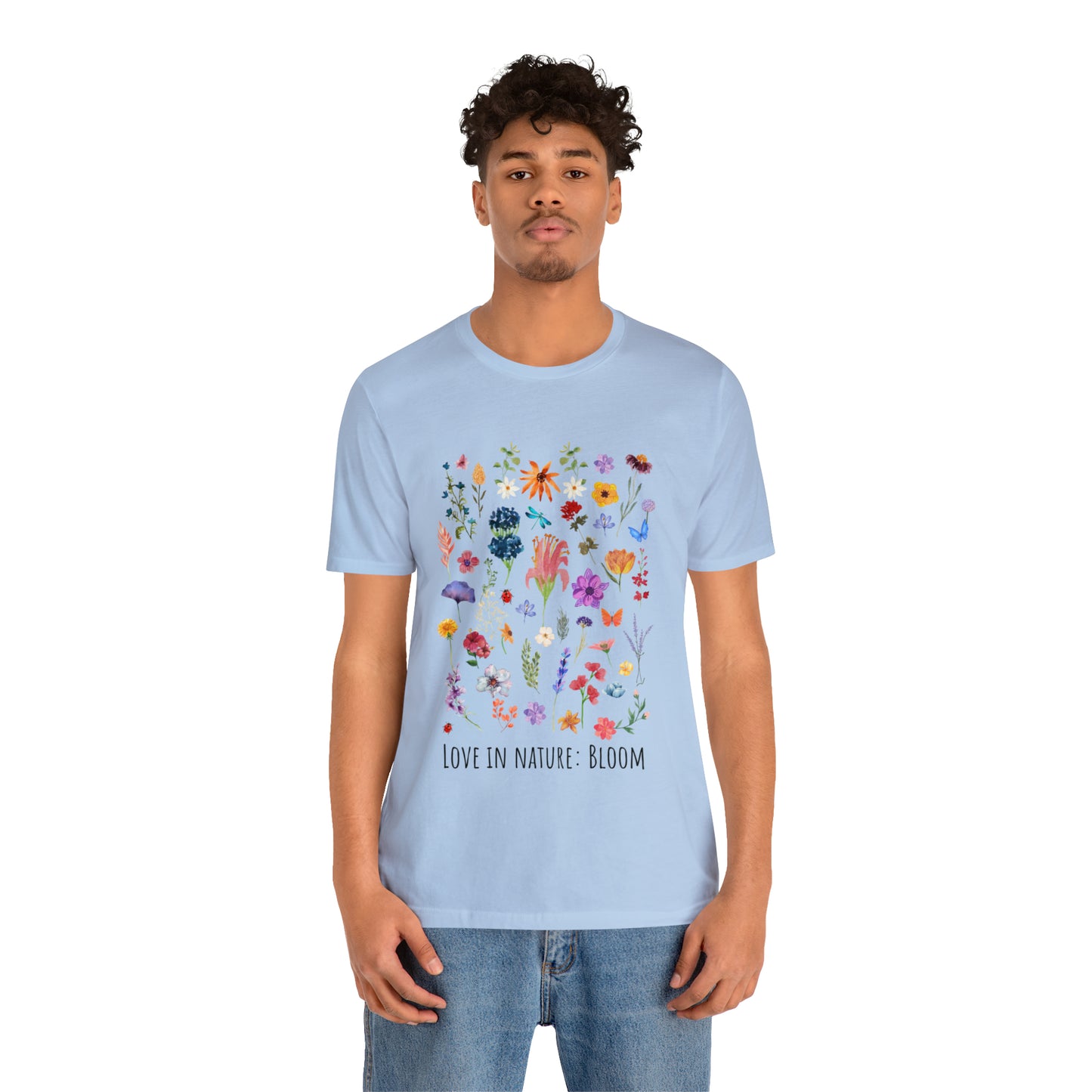 Wildflowers T-shirt, Love in Nature Bloom Tshirt, Retro Design Floral Shirt, Unisex Tee, Hippie Hippies Shirt, Color Options Available