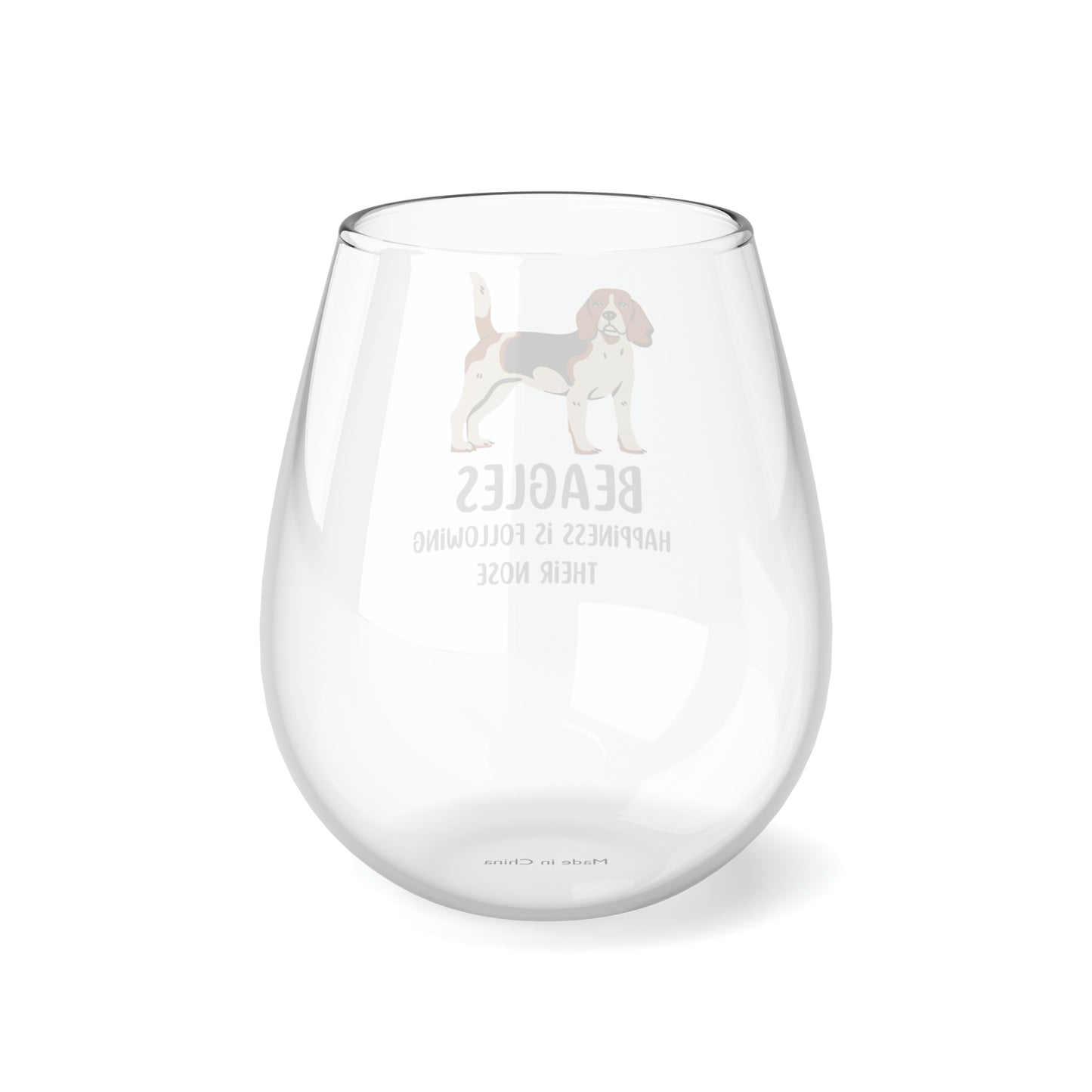 Beagle Wine Glass, Beagle Gifts, Beagle Dog Wine Glass 11.75oz, Funny Beagle Stemless Wine Glass, Gift for Beagle Dog Owner, Beagle Mom Gift