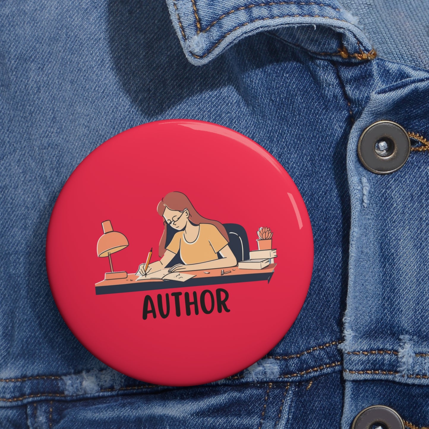 Author Pin, Author Pinback Button, Author Gifts, Writer Pin, Writer Pinback Button, Writer Gift, Author of Books Gifts, Gifts Author Brooch