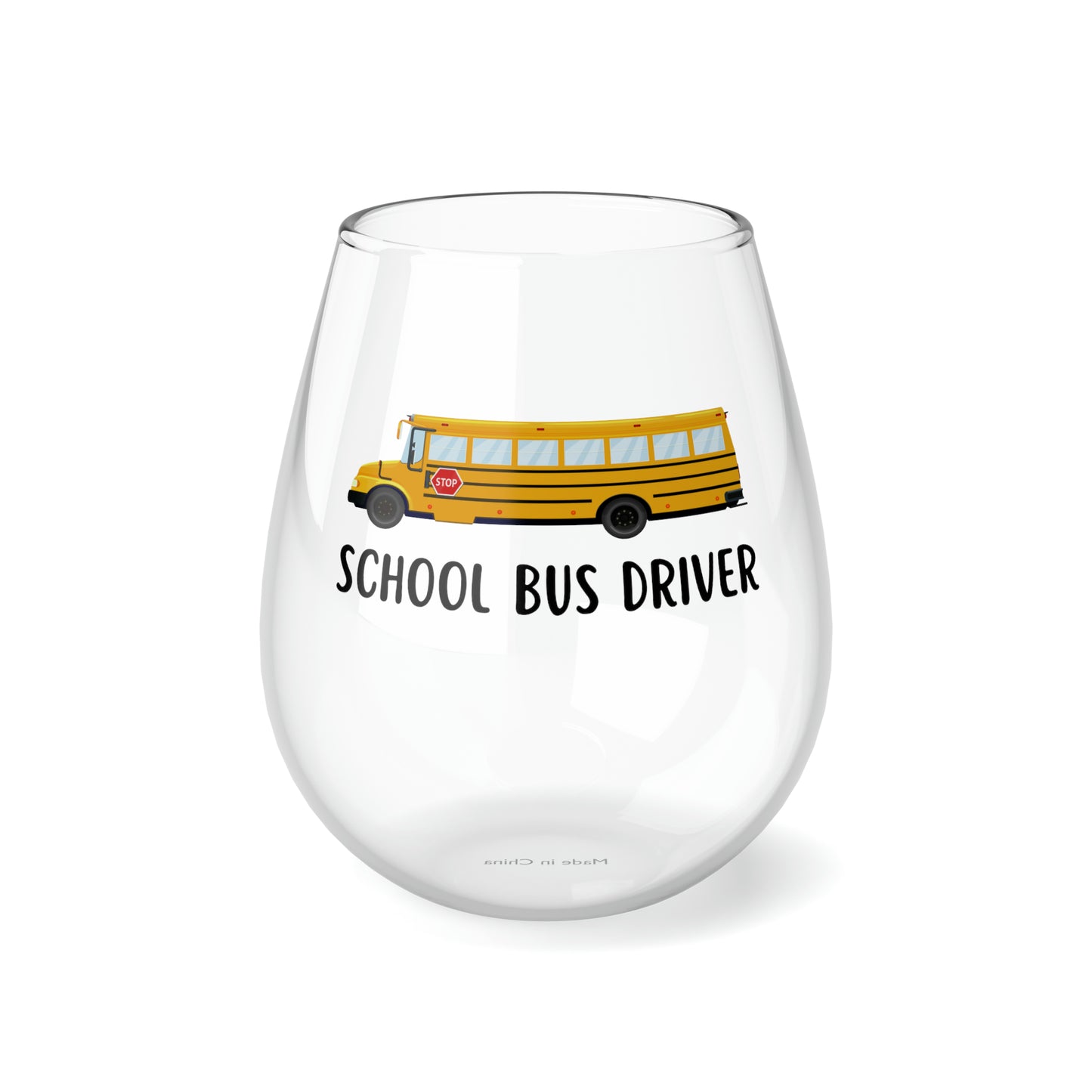 School Bus Driver Wine Glass, School Bus Driver Gift, School Bus Driver Stemless Wine Glass Gift, Thank You Gift For School Bus Driver Xmas