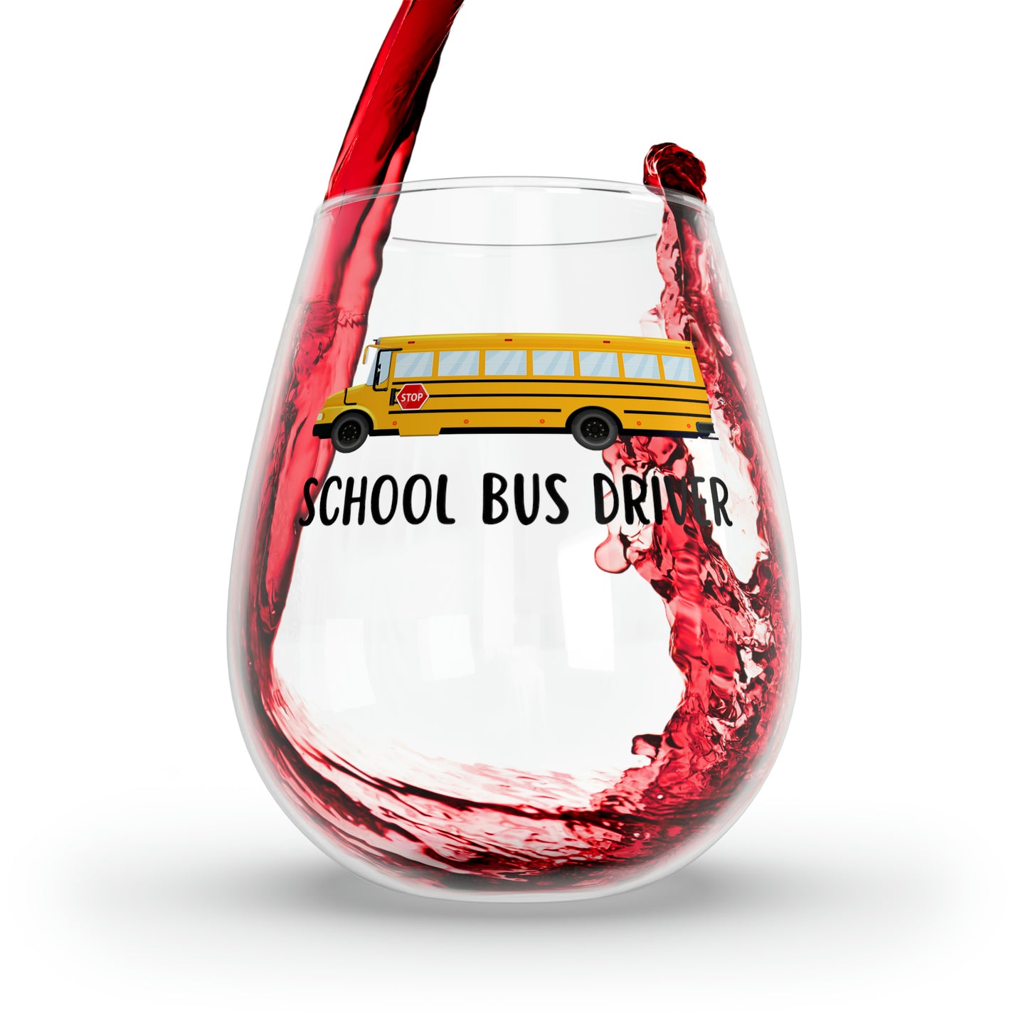 School Bus Driver Wine Glass, School Bus Driver Gift, School Bus Driver Stemless Wine Glass Gift, Thank You Gift For School Bus Driver Xmas