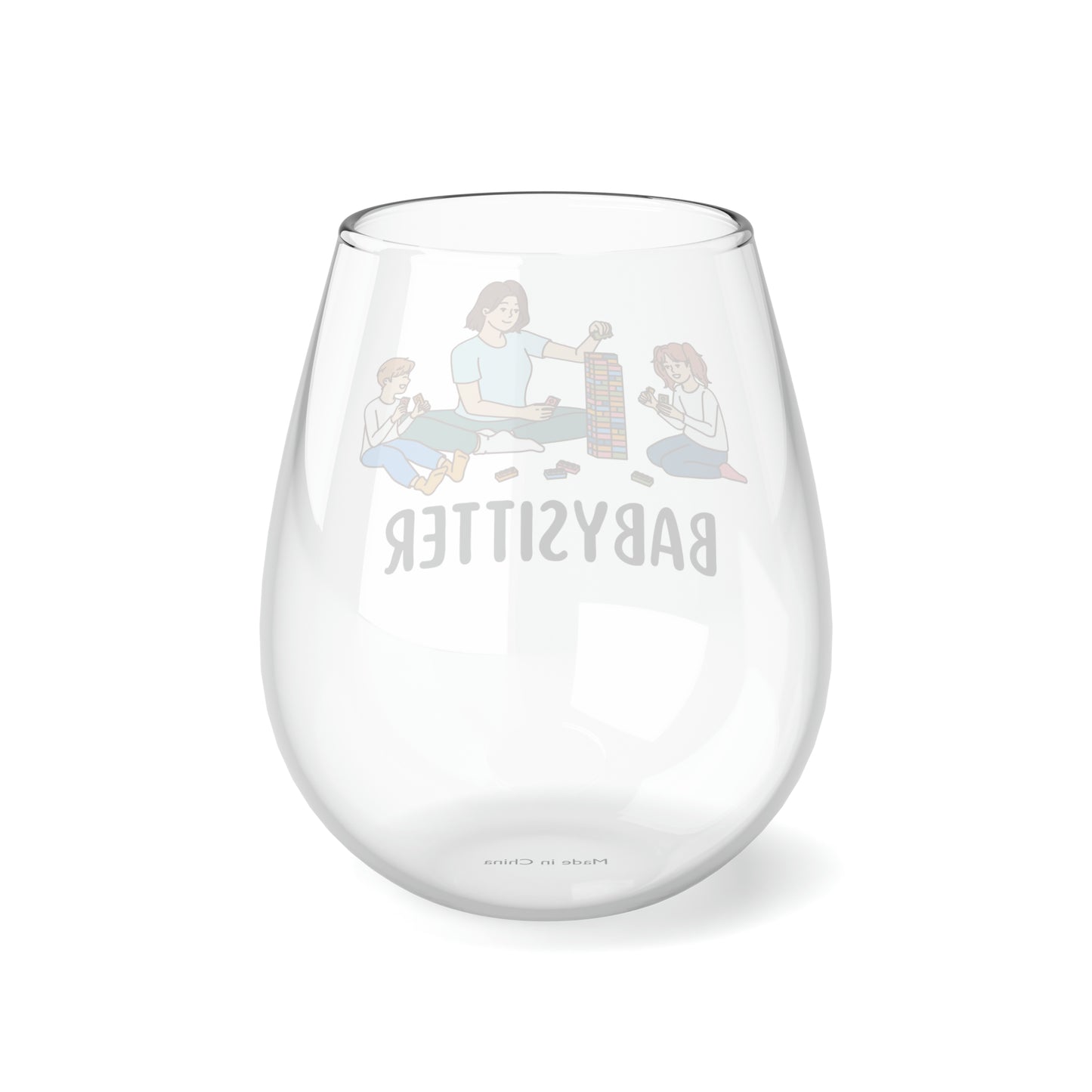 Babysitter Gift, Babysitter Drinking Glass, Babysitter Wine Glass, Gift For Babysitter, Baby Sitter Stemless Wine Glass, Baby Sitter Glass