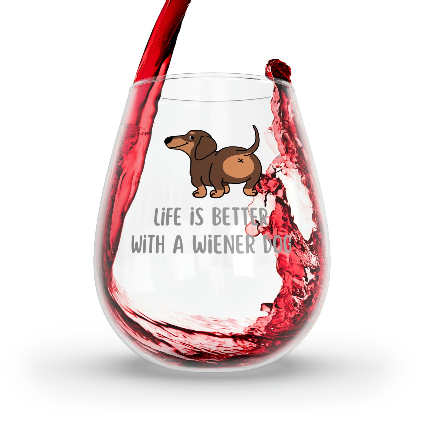 Dachshund Wine Glass, Dachshund Gifts, Dog Wine Glass 11.75oz, Wiener Dog Wine Glass, Dachshund Stemless Wine Glass, Hot Dog Wine Glass