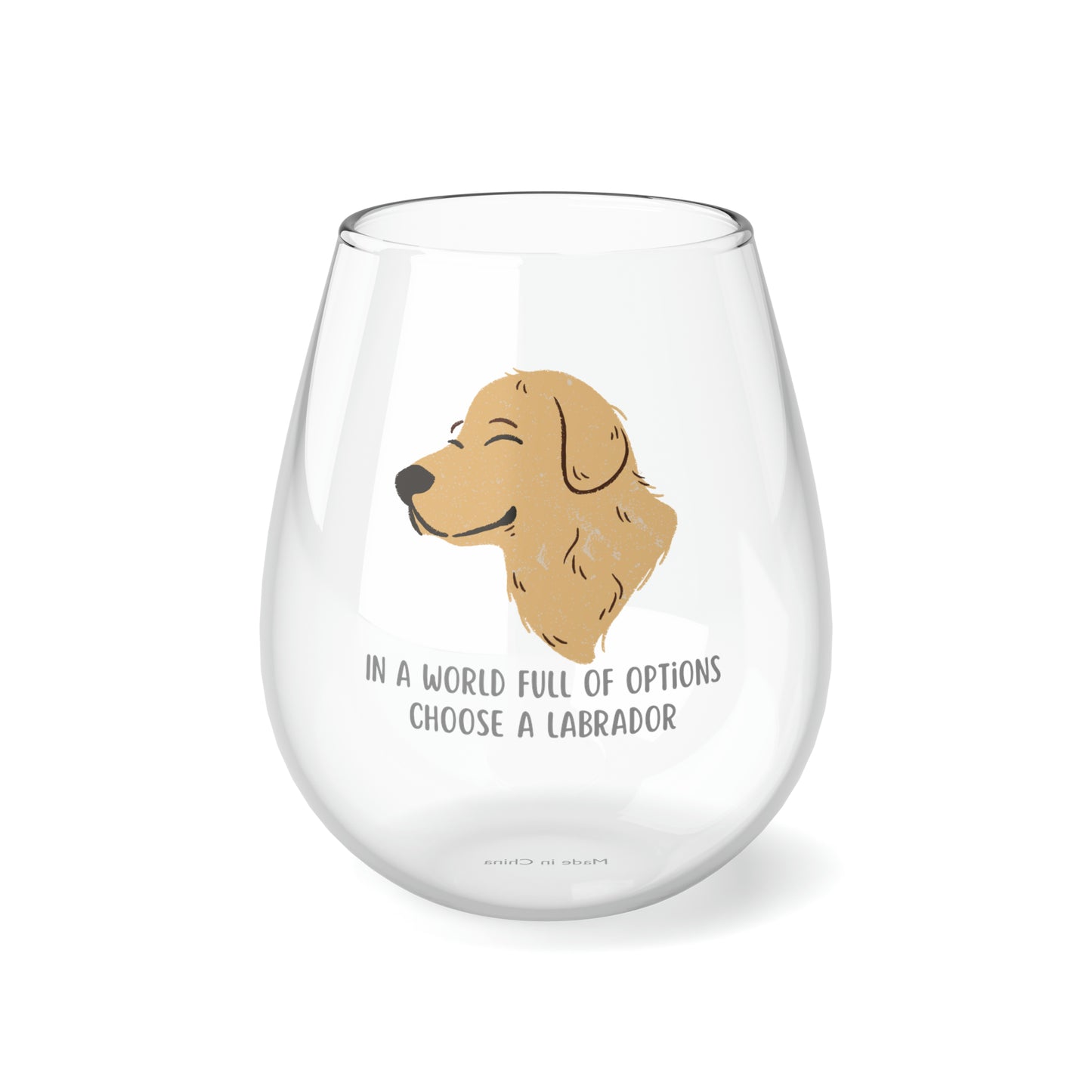 Labrador Wine Glass, Labrador Gifts, Dog Wine Glass 11.75oz, Labrador Stemless Wine Glass, Gift For Labrador Mom, Gift For Labrador Owner