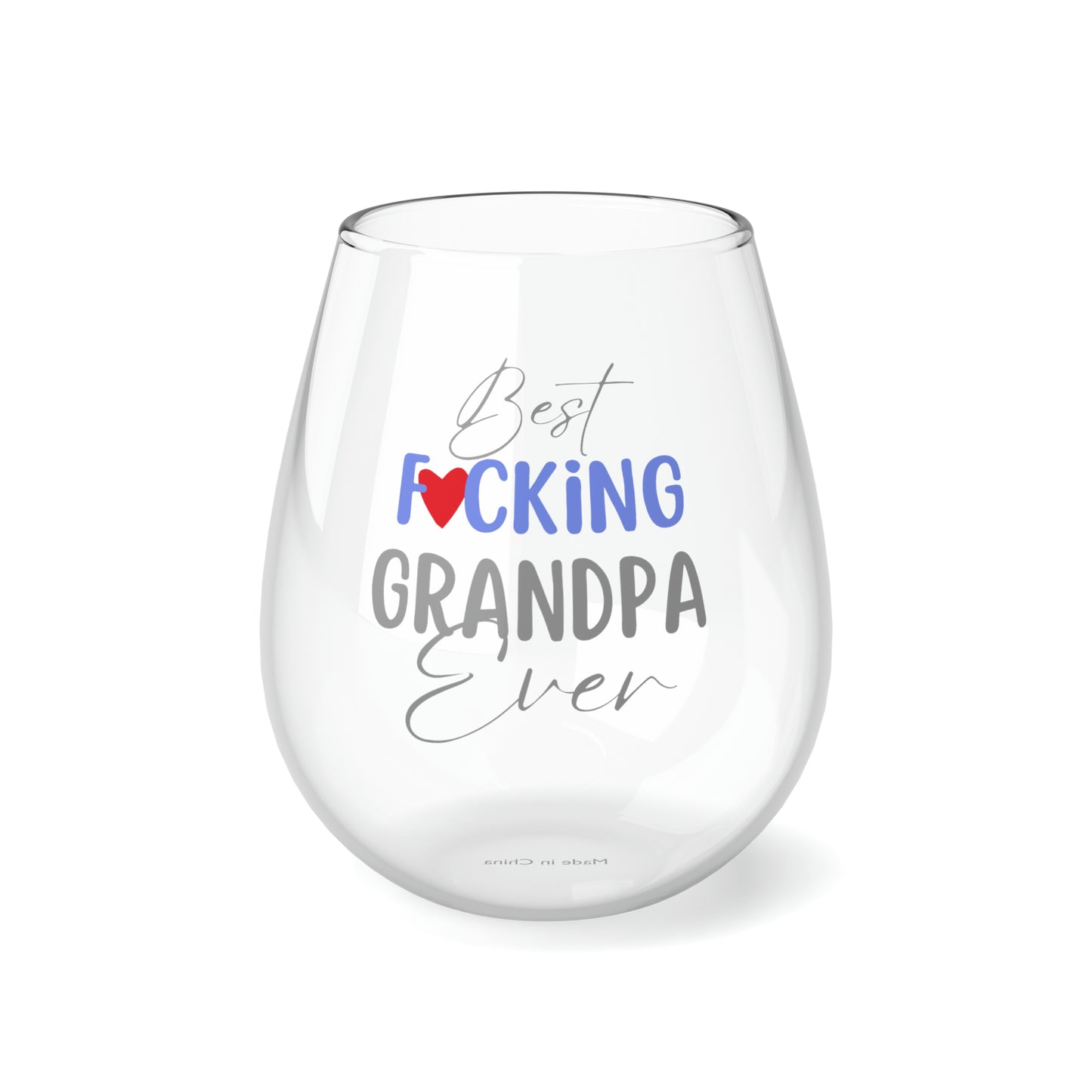 Best F*cking Grandpa Ever Wine Glass, Grandpa Wine Glass, Best Grandpa Wine Glass, Funny Gift For Grandpa, Grandpa Glass, Stemless Wine Glas