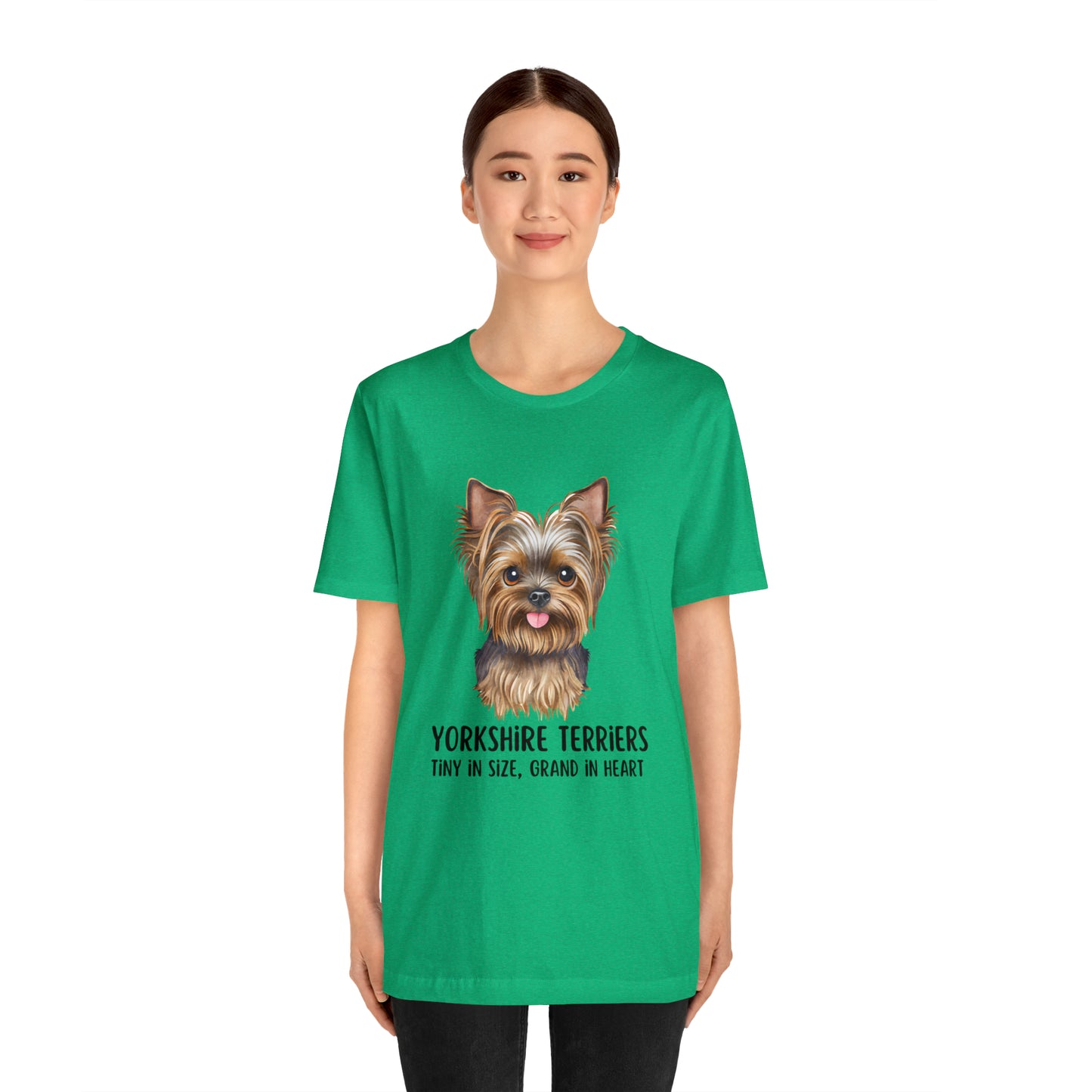 Yorkshire Terrier T-Shirt, Yorkshire Terriers Shirt, Yorkshire Terriers Tiny in Size Grand in Heart Shirt, Dog Mom Shirt, Teacup Dog Shirt