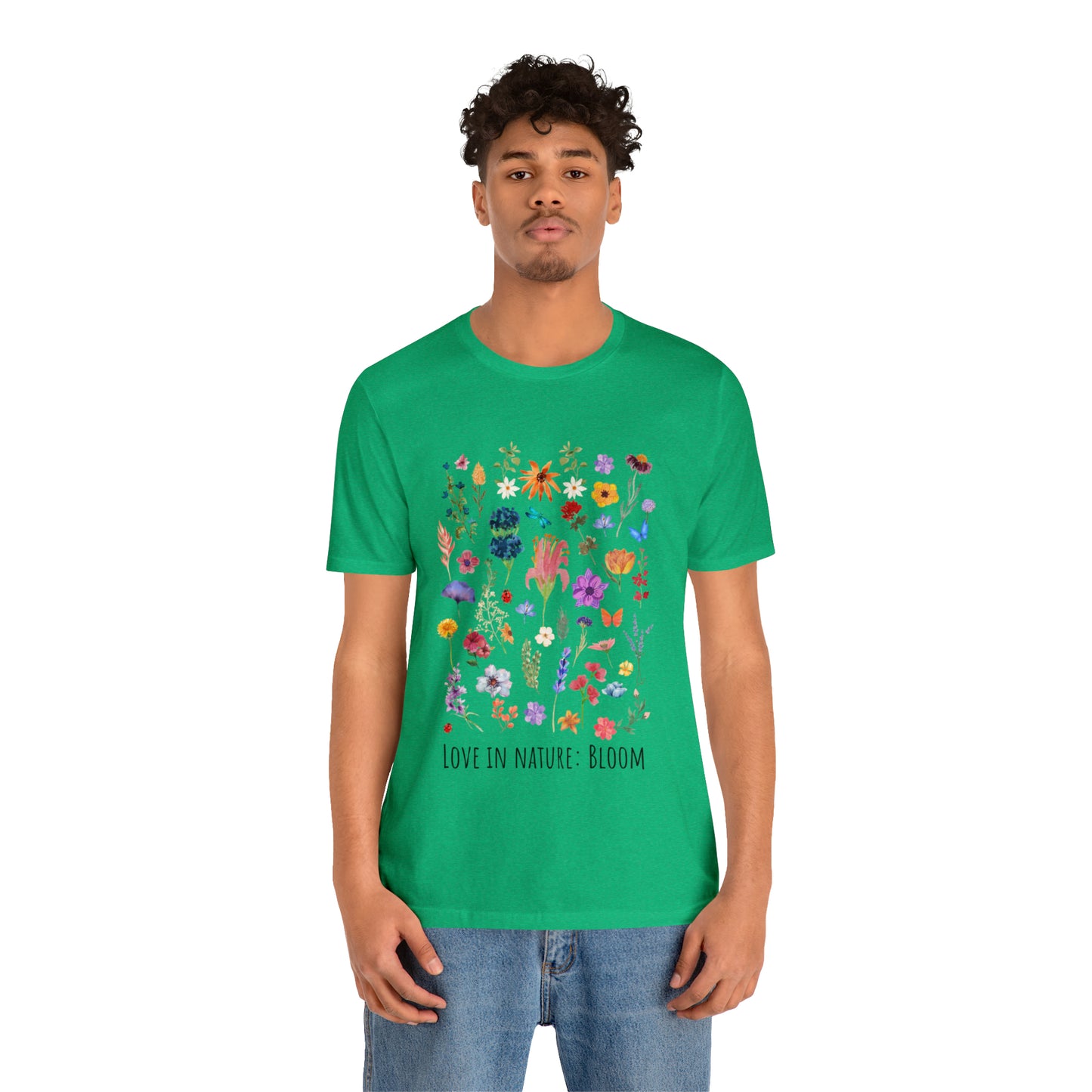 Wildflowers T-shirt, Love in Nature Bloom Tshirt, Retro Design Floral Shirt, Unisex Tee, Hippie Hippies Shirt, Color Options Available