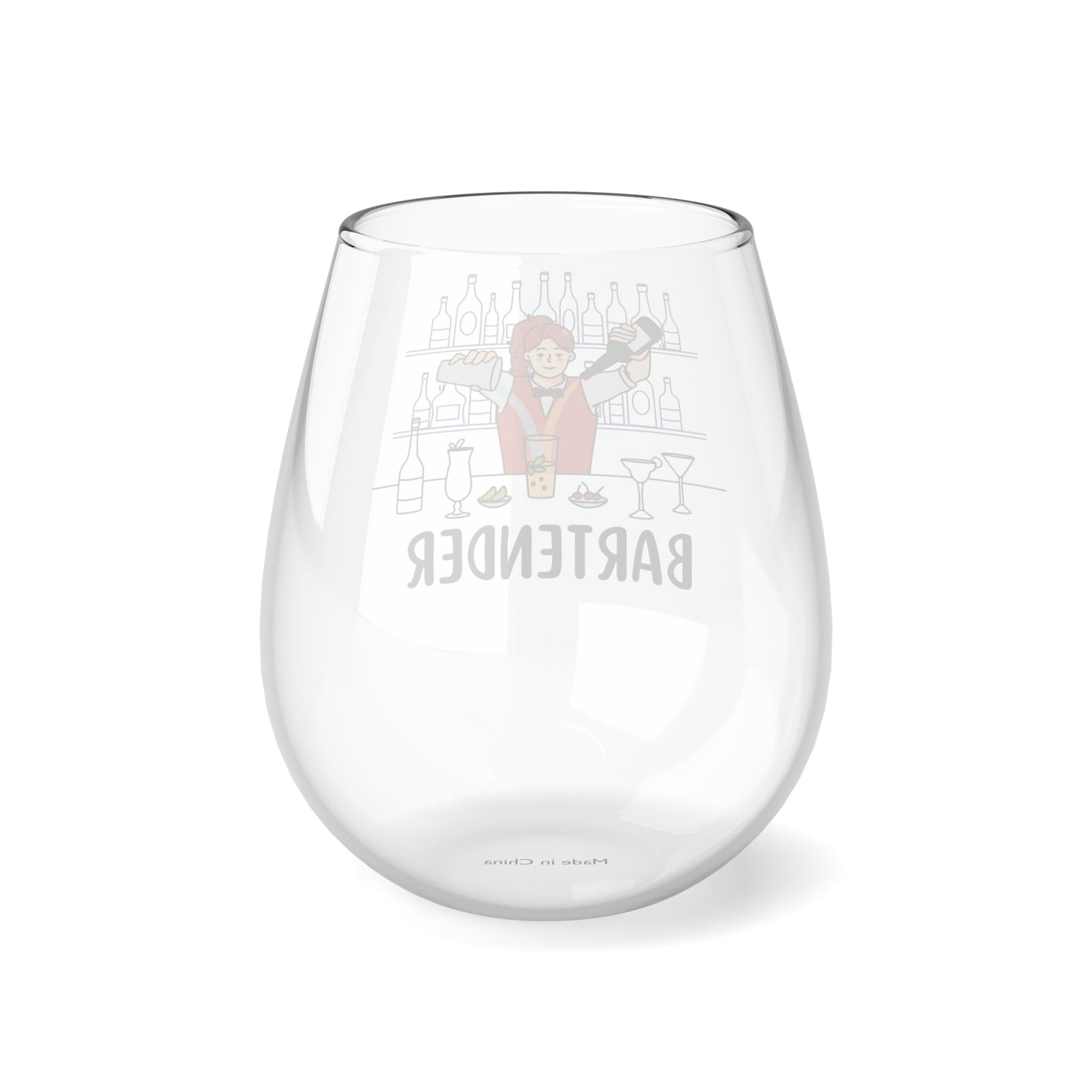 Bartender Wine Glass, Gift For Bartender, Bartender Thank You Gift, Bartender Stemless Wine Glass Gift, Bartender Birthday Gift, Christmas