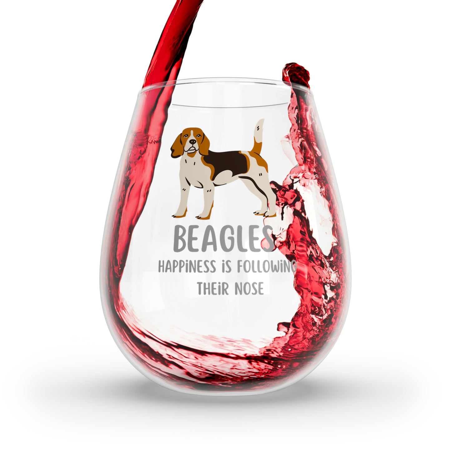 Beagle Wine Glass, Beagle Gifts, Beagle Dog Wine Glass 11.75oz, Funny Beagle Stemless Wine Glass, Gift for Beagle Dog Owner, Beagle Mom Gift