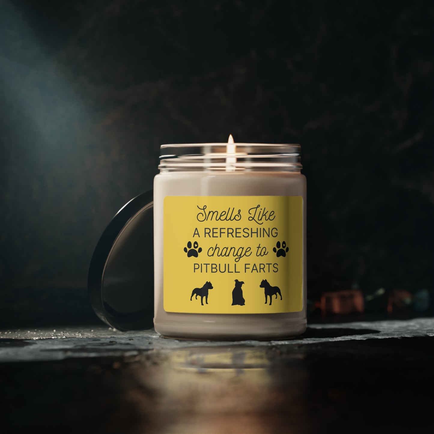 Pit Bull Candle | Smells Like a Refreshing Change to Pit Bull Farts | Funny Pitbull Gift | Bully Breed Candle for Pit Bull Owner