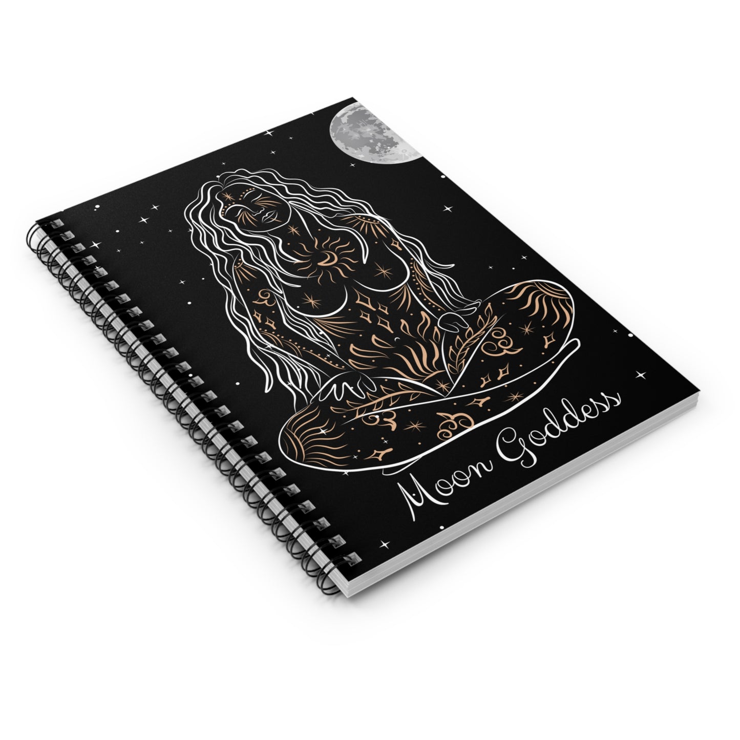 Moon Goddess Notebook, Witchy Woman Notebook, Moon Goddess Journal, Moon Goddess Planner, Spiritual Gift For Her Meditation Yoga