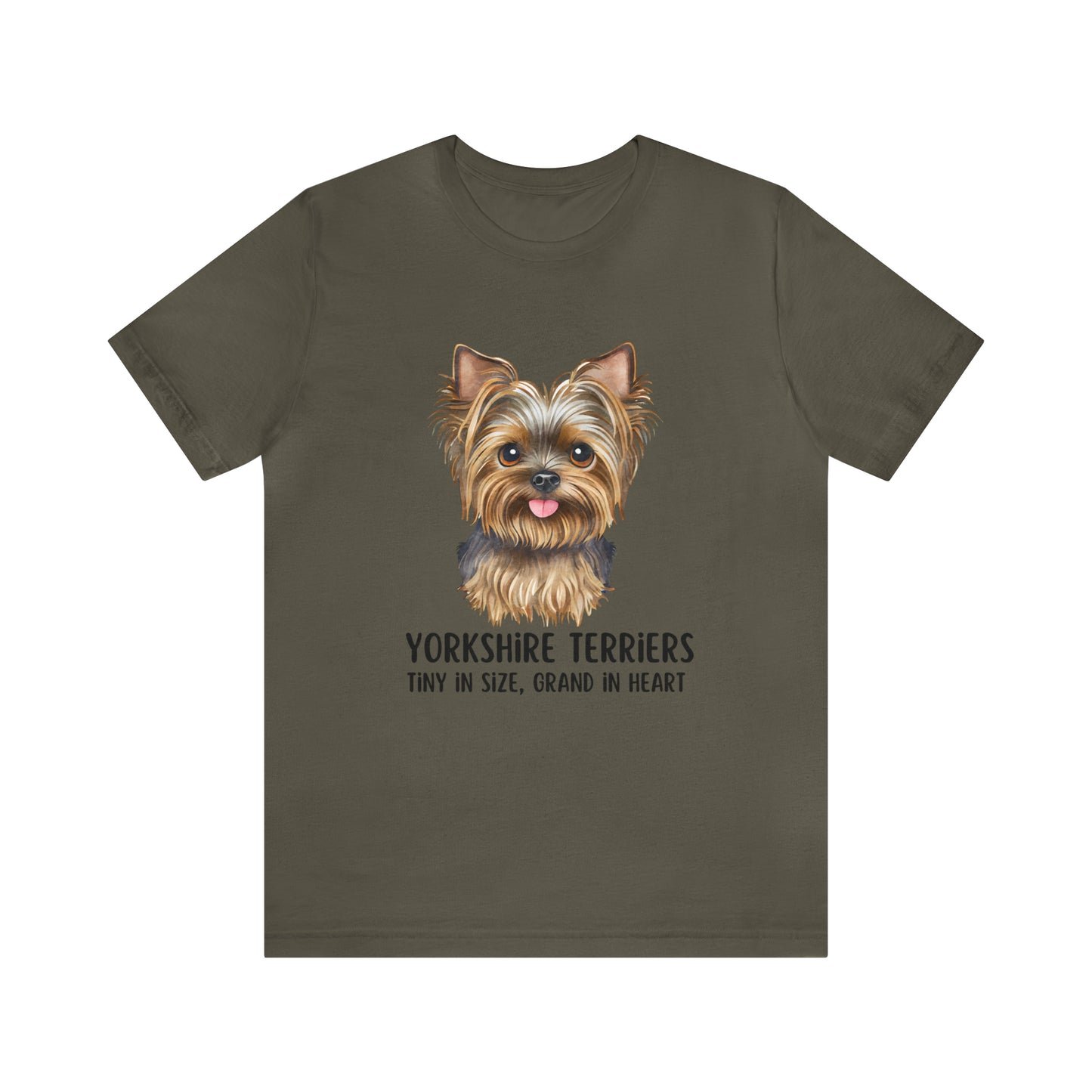 Yorkshire Terrier T-Shirt, Yorkshire Terriers Shirt, Yorkshire Terriers Tiny in Size Grand in Heart Shirt, Dog Mom Shirt, Teacup Dog Shirt