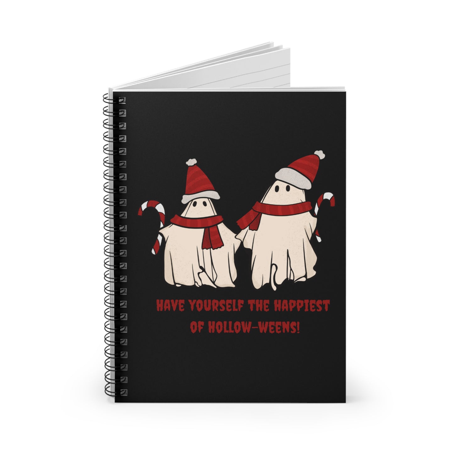 Funny Christmas Halloween Ghosts Notebook Journal, Ghost with Santa Hats Notebook, Halloween Notebook, Christmas Notebook Journal Stationery