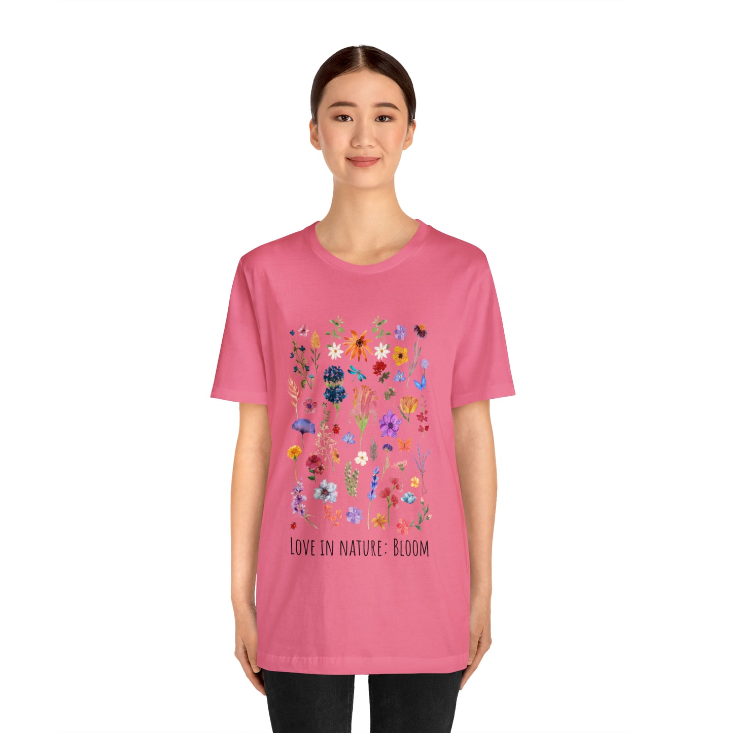 Wildflowers T-shirt, Love in Nature Bloom Tshirt, Retro Design Floral Shirt, Unisex Tee, Hippie Hippies Shirt, Color Options Available