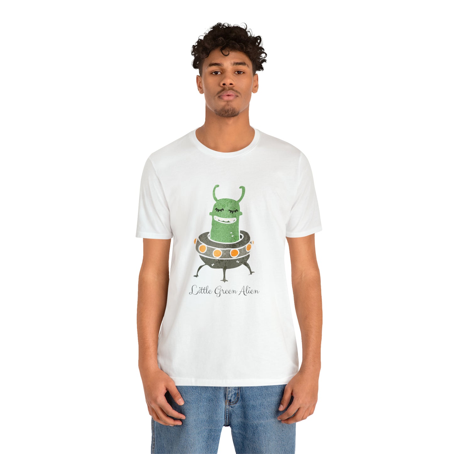 Little Green Alien T-Shirt, Alien in Spaceship Shirt, Alien Shirt, UFO Shirt, Alien Graphic Tee, Sci-Fi Shirt, Cosmic Extraterrestrial Shirt