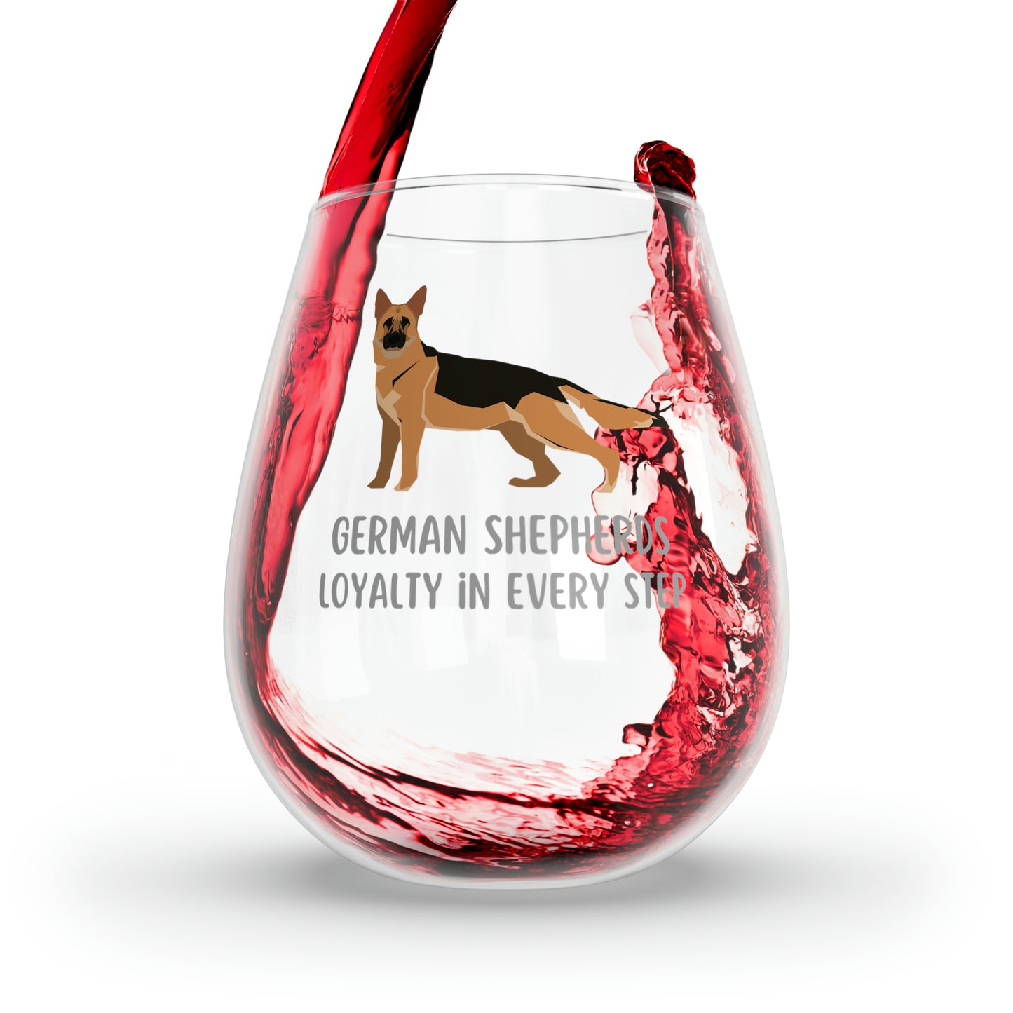 German Shepherd Wine Glass, German Shepherd Gifts, Dog Wine Glass 11.75oz, German Shepherd Stemless Wine Glass, Gift For German Shepherd Mom