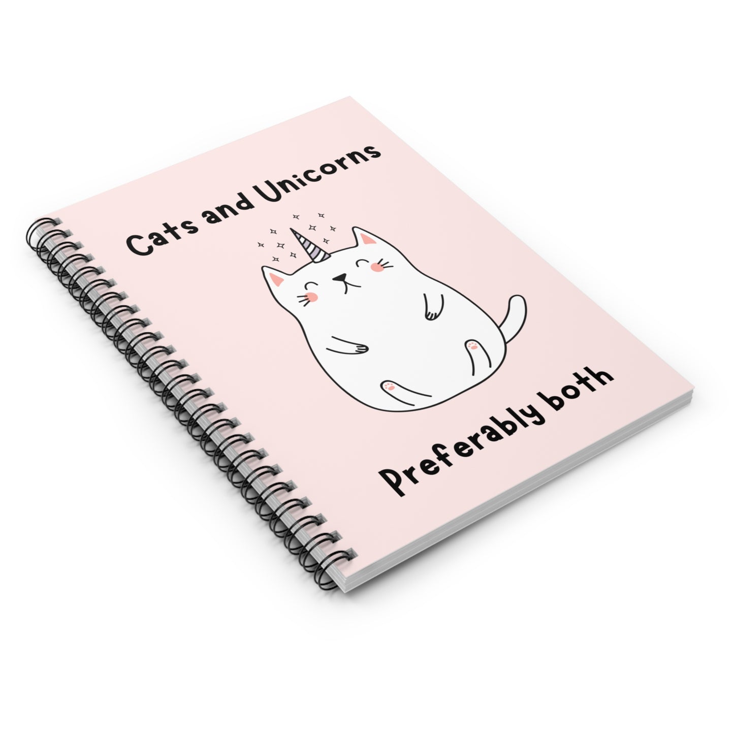 Cats and Unicorns Preferably Both Notebook Journal, Cat Notebook, Cat as a Unicorn Journal, Kawaii Notebook, Pastel Notebook, Gift For Her