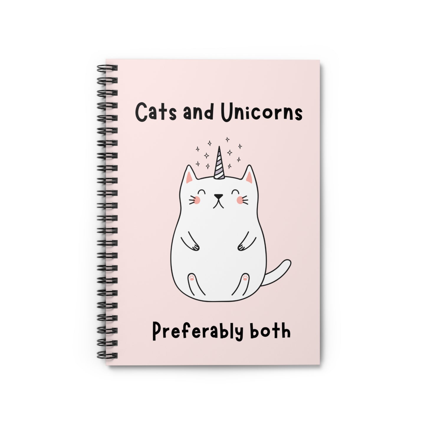 Cats and Unicorns Preferably Both Notebook Journal, Cat Notebook, Cat as a Unicorn Journal, Kawaii Notebook, Pastel Notebook, Gift For Her