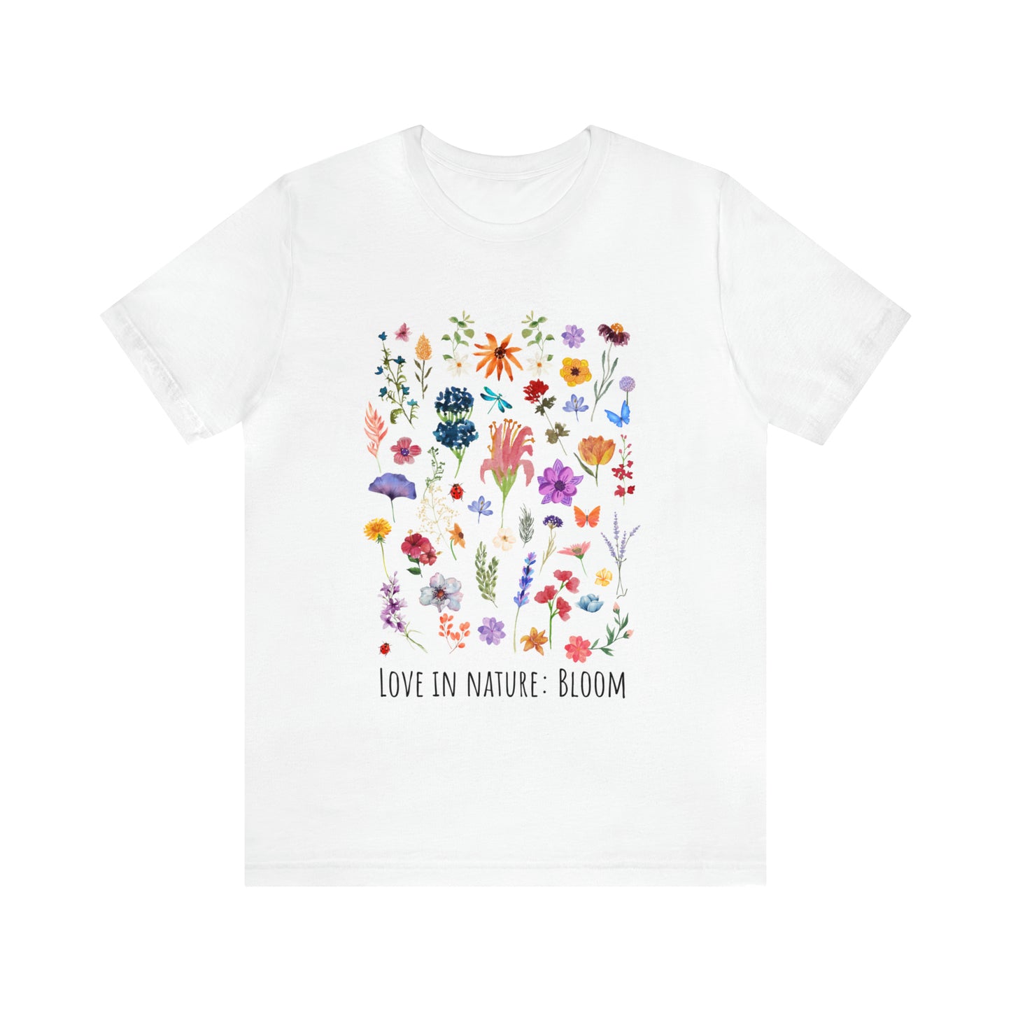 Wildflowers T-shirt, Love in Nature Bloom Tshirt, Retro Design Floral Shirt, Unisex Tee, Hippie Hippies Shirt, Color Options Available