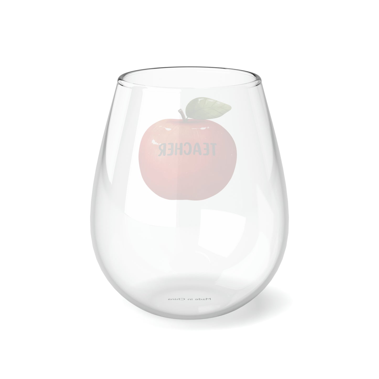 Teacher Wine Glass, Red Apple Wine Glass, Teacher Gifts, Gift For Teacher, Apple For Teacher, Teacher Stemless Wine Glass, Bar Glass Gift