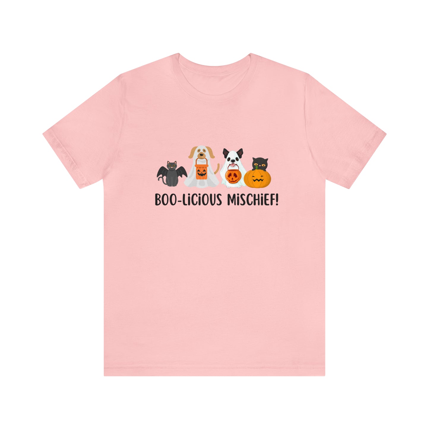 Boo-Licious Mischief Halloween Shirt, Cats & Dogs in Halloween Costumes Shirt, Cute Halloween T-Shirt, Halloween Dog T-Shirt, Boo Cat Shirt