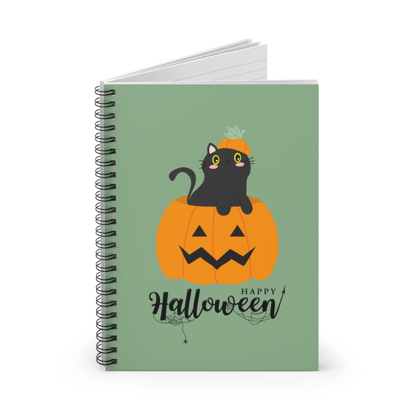 Black Cat in a Pumpkin Notebook, Cat Notebook, Jack O' Lantern Notebook, Halloween Notebook Stationery, Cats Journal, Spooky Cat Mom Gift