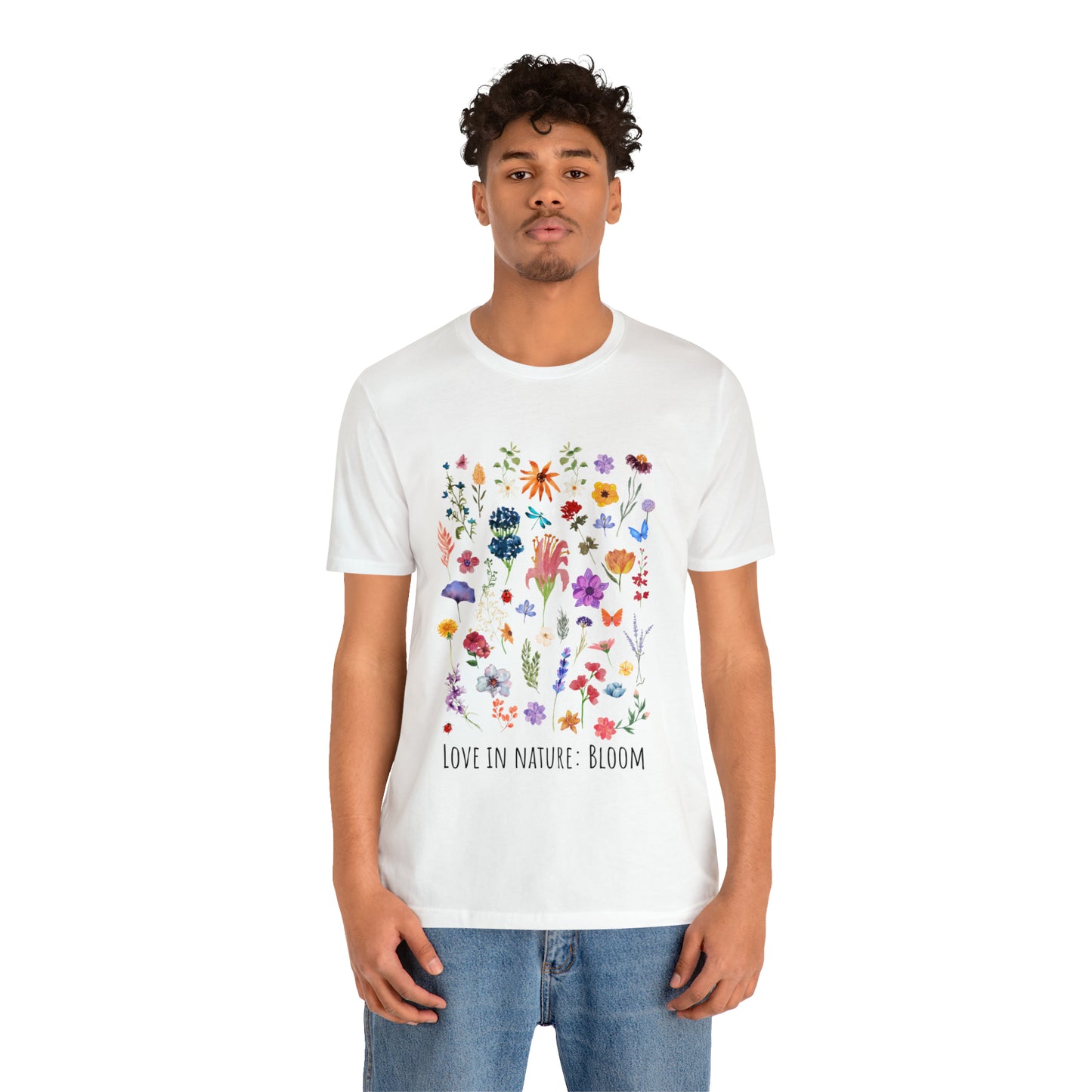 Wildflowers T-shirt, Love in Nature Bloom Tshirt, Retro Design Floral Shirt, Unisex Tee, Hippie Hippies Shirt, Color Options Available