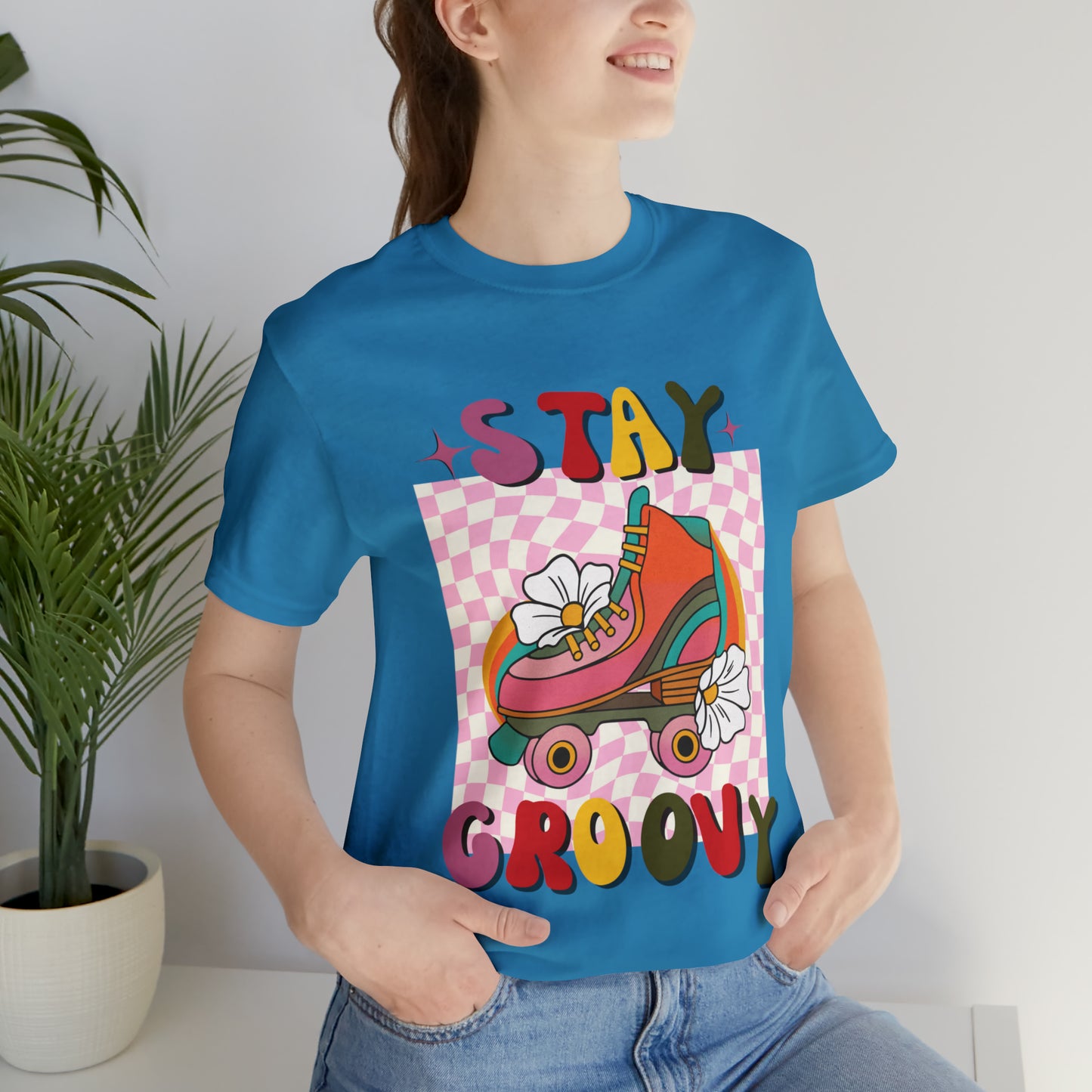 Roller Skate T-Shirt, 80's & 70's Retro Stay Groovy Shirt, Roller-Skate Shirt, Retro Roller Skating Tee