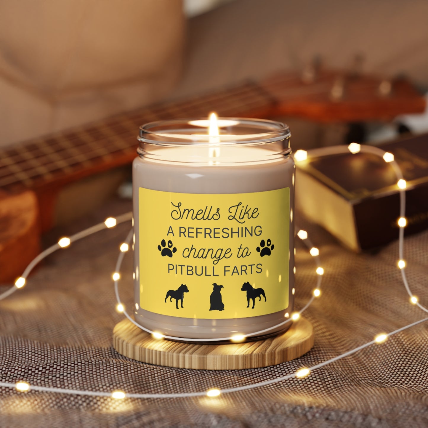 Pit Bull Candle | Smells Like a Refreshing Change to Pit Bull Farts | Funny Pitbull Gift | Bully Breed Candle for Pit Bull Owner