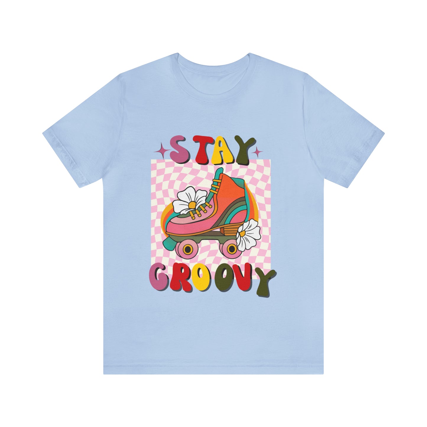 Roller Skate T-Shirt, 80's & 70's Retro Stay Groovy Shirt, Roller-Skate Shirt, Retro Roller Skating Tee