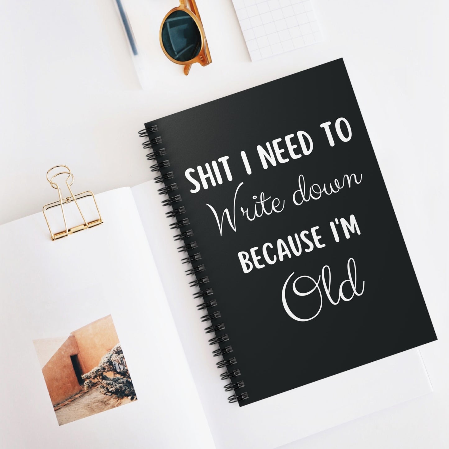 Shit I Need To Write Down Because I'm Old Funny Notebook, Funny Journal Gift Idea, Getting Old Birthday Gift, Sarcastic Planner Old People