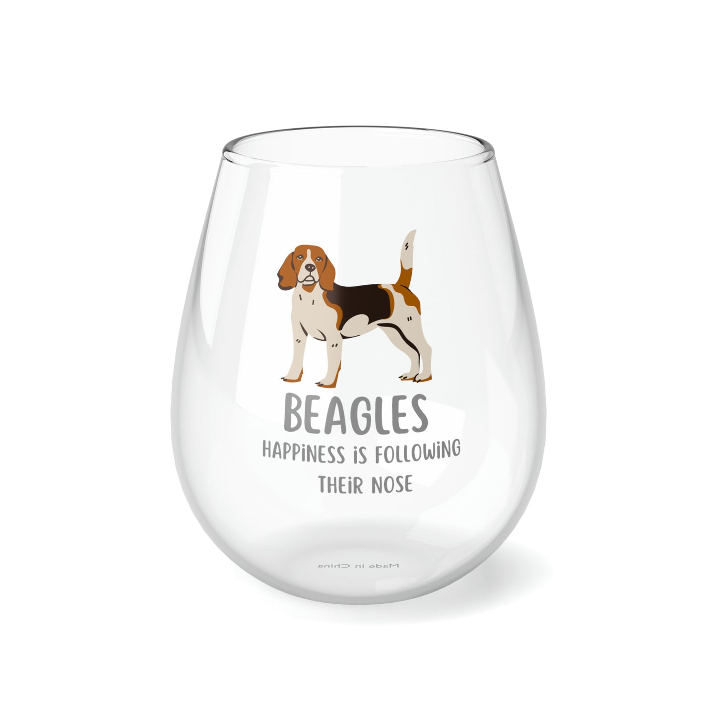 Beagle Wine Glass, Beagle Gifts, Beagle Dog Wine Glass 11.75oz, Funny Beagle Stemless Wine Glass, Gift for Beagle Dog Owner, Beagle Mom Gift