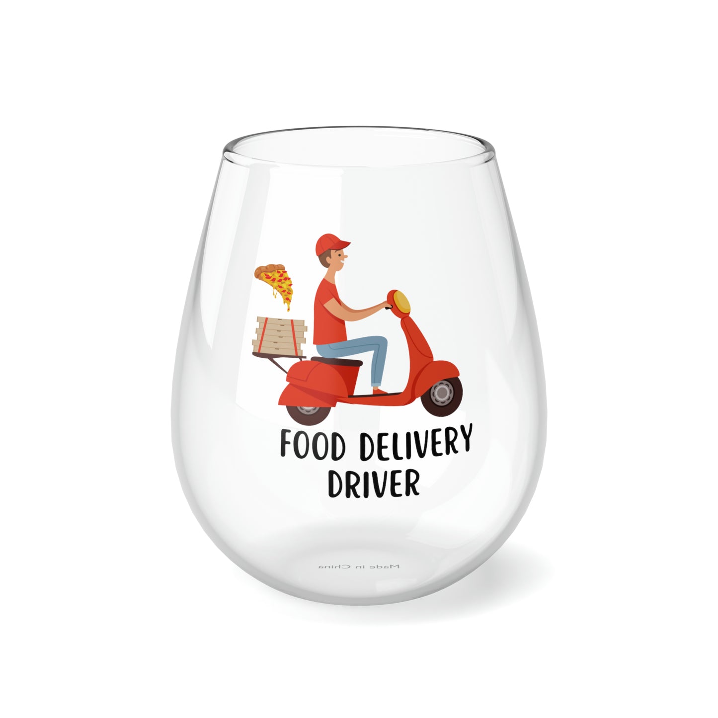 Food Delivery Driver Wine Glass, Food Delivery Driver Gifts, Thanks Delivery Driver Gifts, Delivery Driver Birthday Gift Stemless Wine Glass