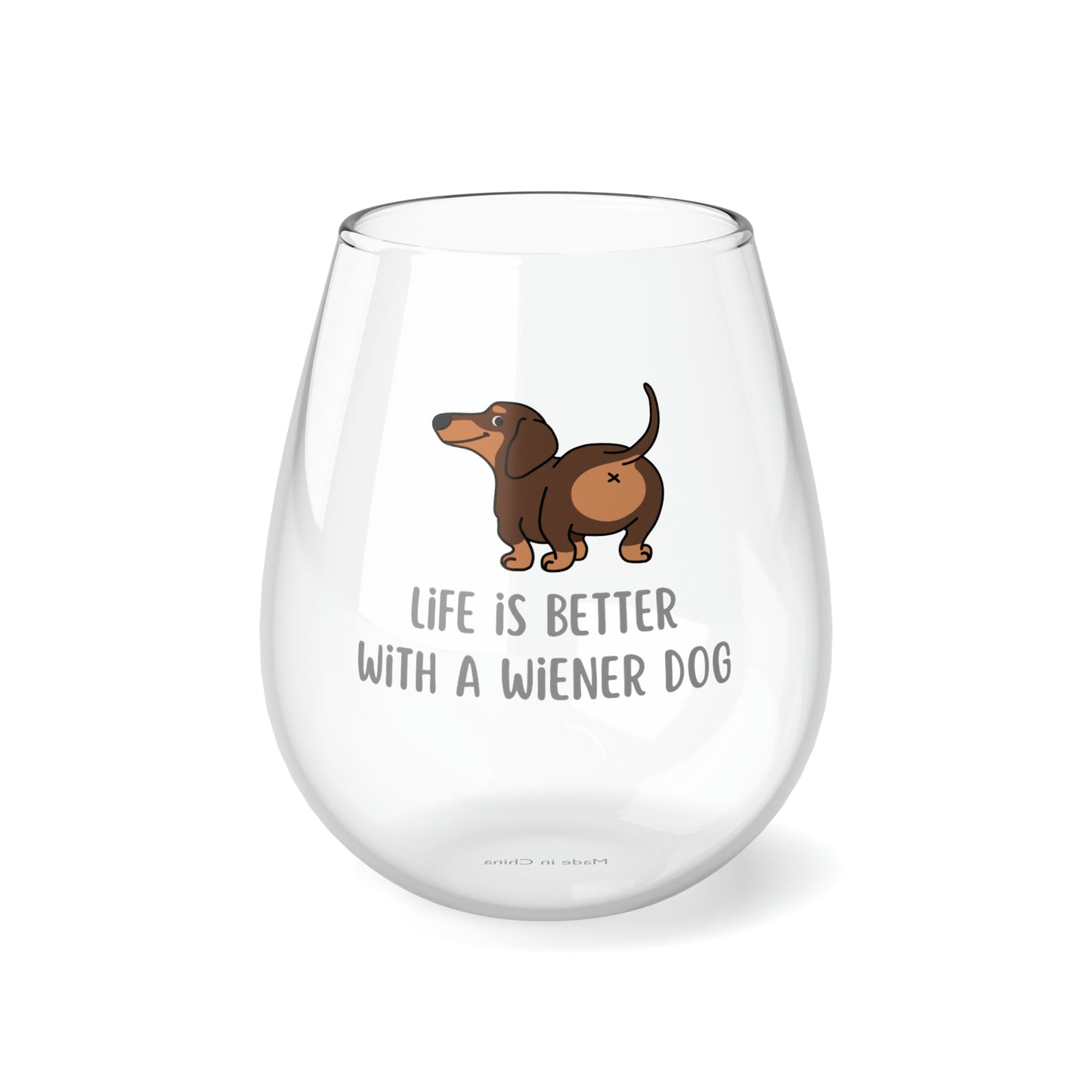 Dachshund Wine Glass, Dachshund Gifts, Dog Wine Glass 11.75oz, Wiener Dog Wine Glass, Dachshund Stemless Wine Glass, Hot Dog Wine Glass