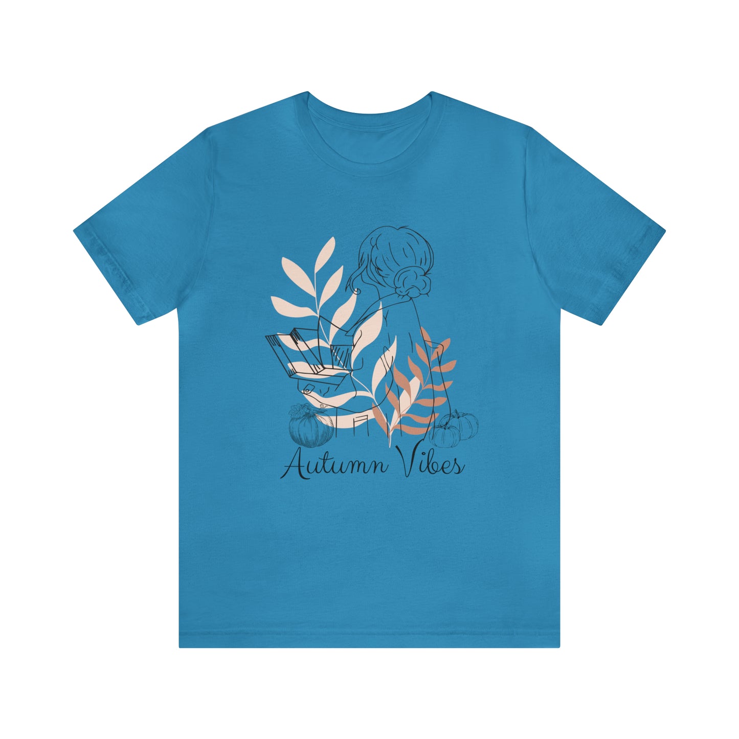 Autumn Vibes T-Shirt, Bookish Shirt, Fall Shirt, Lady with Pumpkin Shirt, Halloween T-Shirt, Autumnal T-Shirt, Autumnal Vibes Shirt