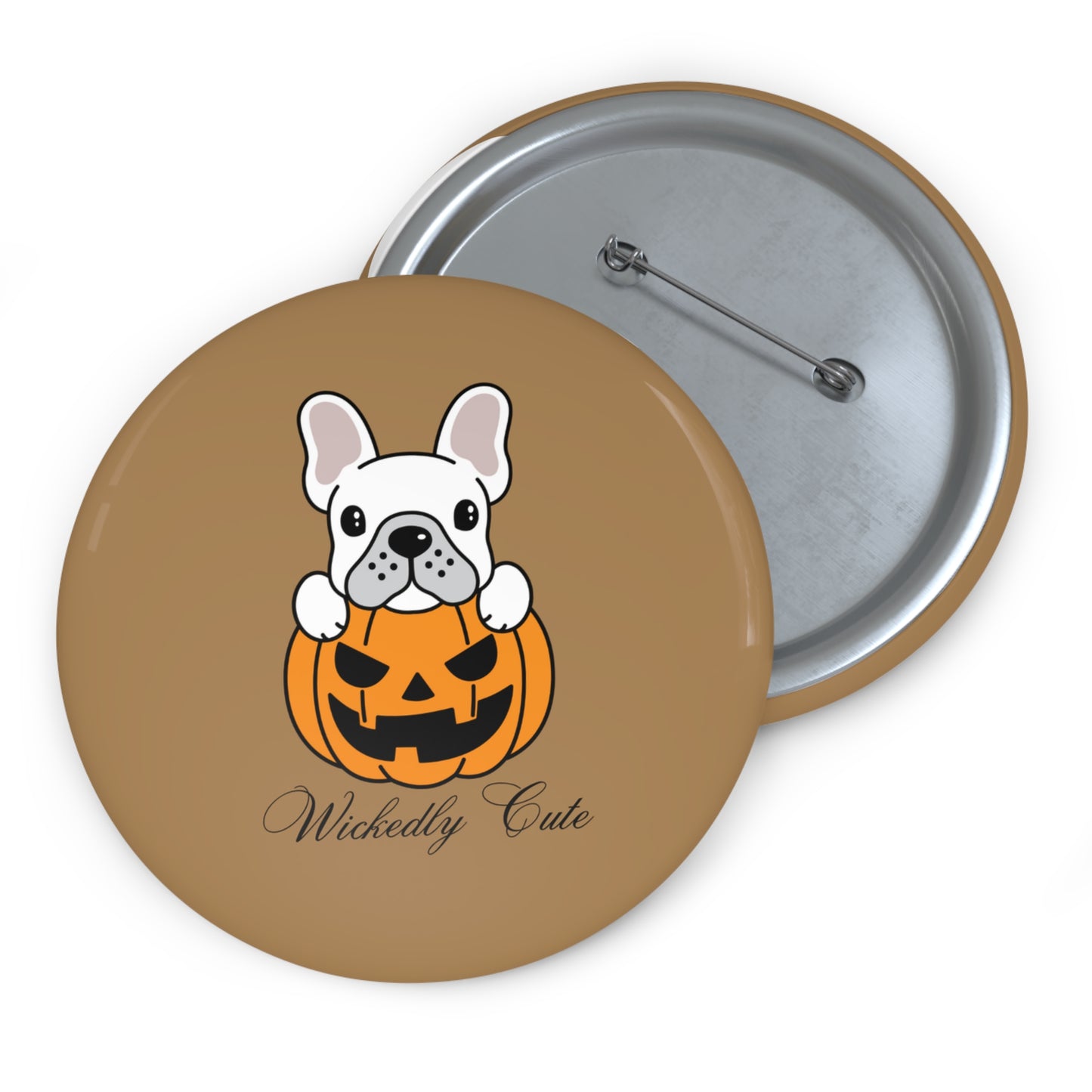 French Bulldog in a Jack O' Lantern Pin, French Bulldog in a Pumpkin Pinback Button, Halloween Dog Pin, French Bulldog Gifts, Spooky Season