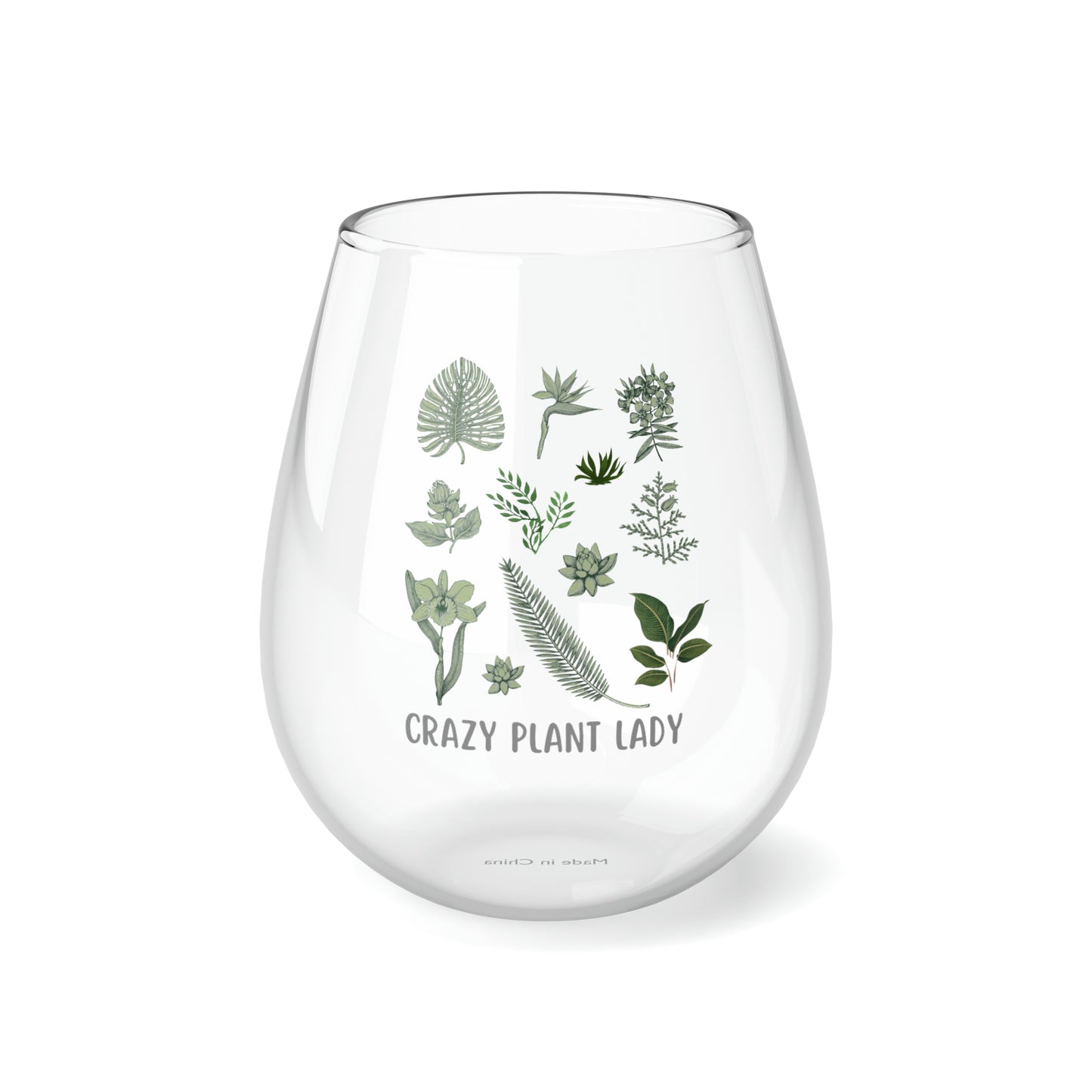 Crazy Plant Lady Wine Glass, Funny Gift For Plant Lover, Plants Stemless Wine Glass, Green Thumb Gardener Wine Glass, Birthday Gift for Her