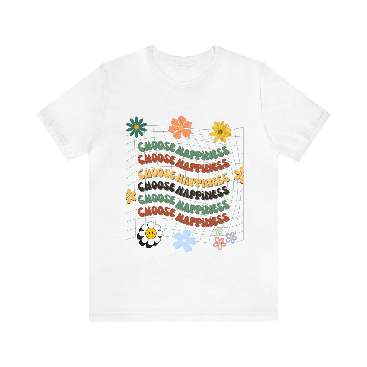 Flower Power T-shirt, Choose Happiness Shirt, Floral Shirt, Happy Shirt, Flowers Shirt, Boho Tshirt, Hippie Shirt Unisex, Color Options