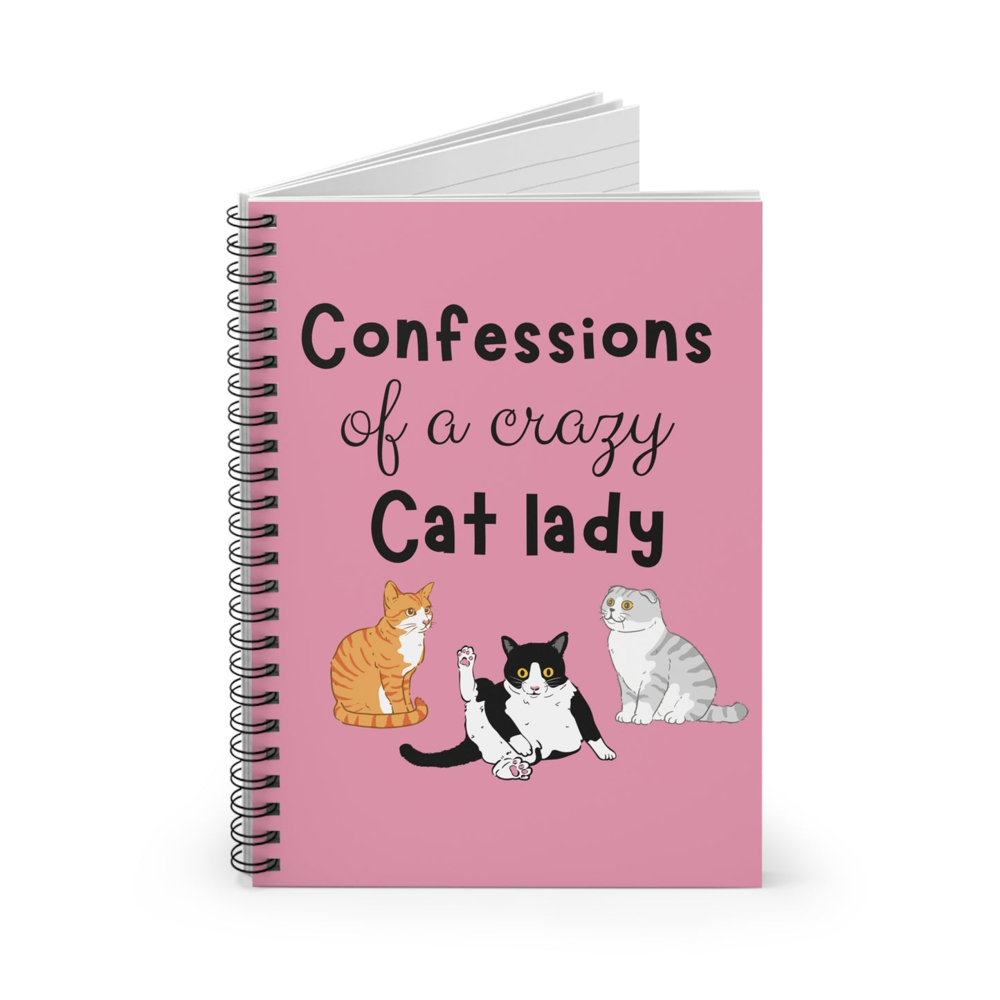 Confessions Of A Crazy Cat Lady Notebook, Crazy Cat Lady Journal, Cats Notebook, Cat Journal, Cat Mom Gifts, Cute Cat Stationery, Cat Gifts