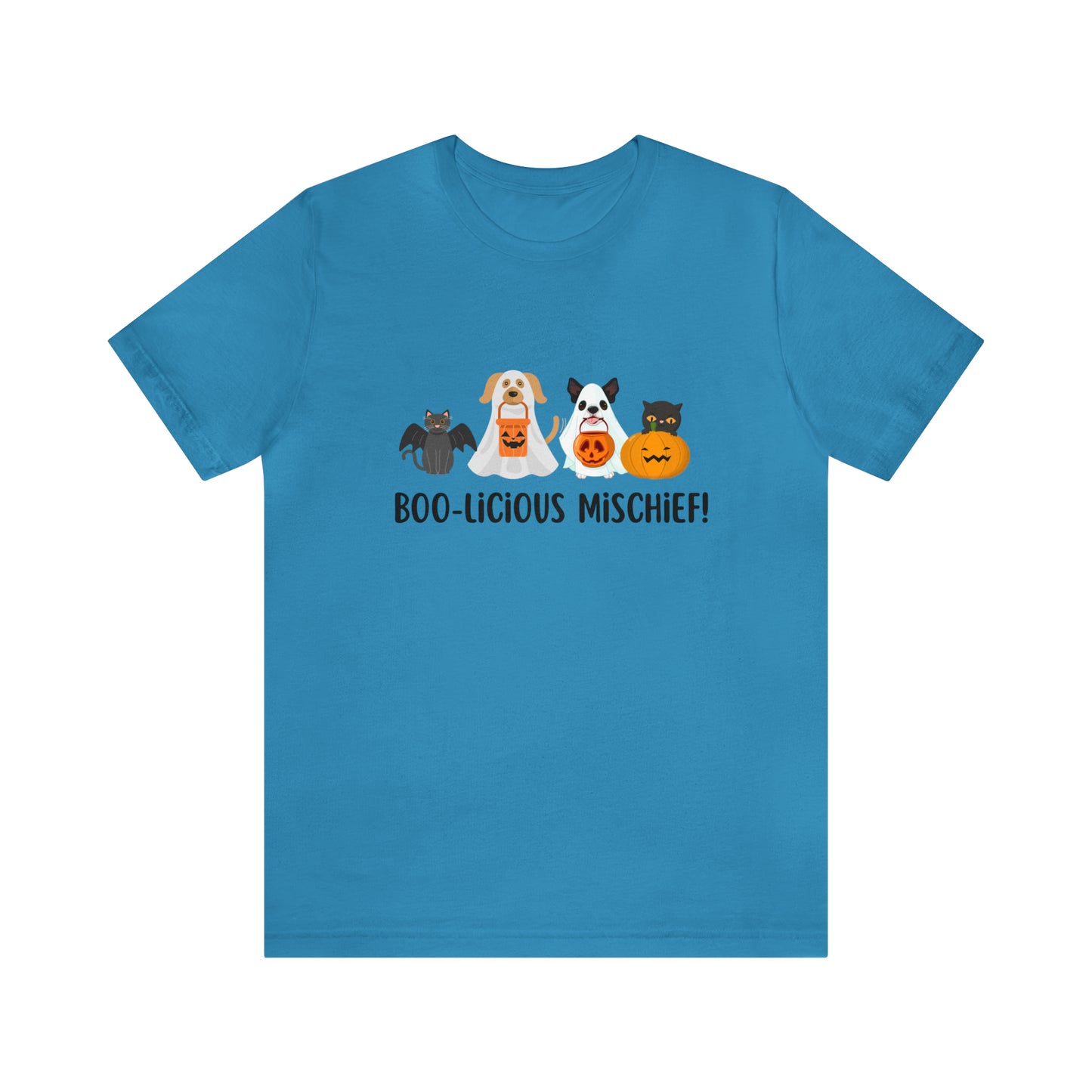 Boo-Licious Mischief Halloween Shirt, Cats & Dogs in Halloween Costumes Shirt, Cute Halloween T-Shirt, Halloween Dog T-Shirt, Boo Cat Shirt