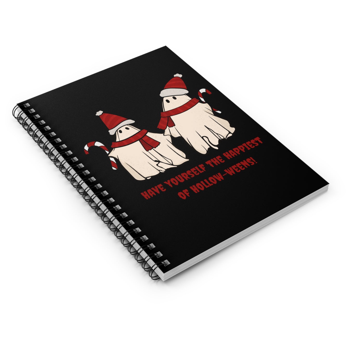 Funny Christmas Halloween Ghosts Notebook Journal, Ghost with Santa Hats Notebook, Halloween Notebook, Christmas Notebook Journal Stationery