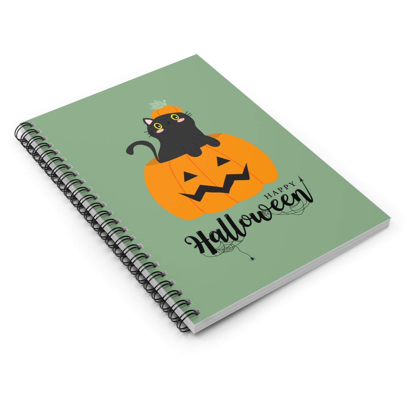 Black Cat in a Pumpkin Notebook, Cat Notebook, Jack O' Lantern Notebook, Halloween Notebook Stationery, Cats Journal, Spooky Cat Mom Gift