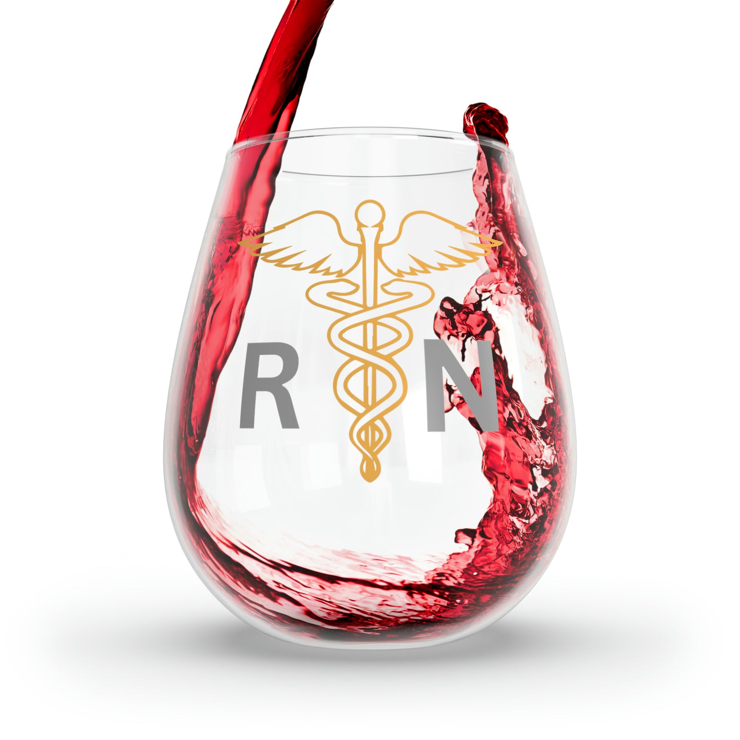 RN Wine Glass, Registered Nurse Wine Glass, Nurse Stemless Wine Glass, RN Gift, Nurse Gift Idea, Nurse Graduation Gift, RN Graduate Gift